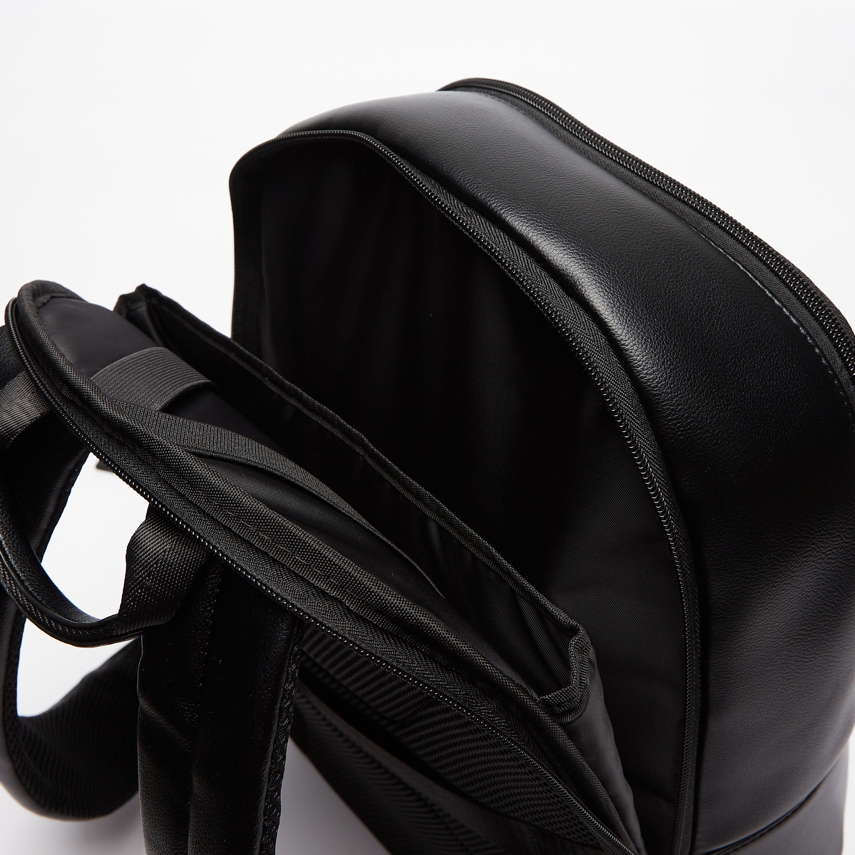 Duchini Solid Backpack with Zip Closure and Adjustable Straps-men-bags-image-5