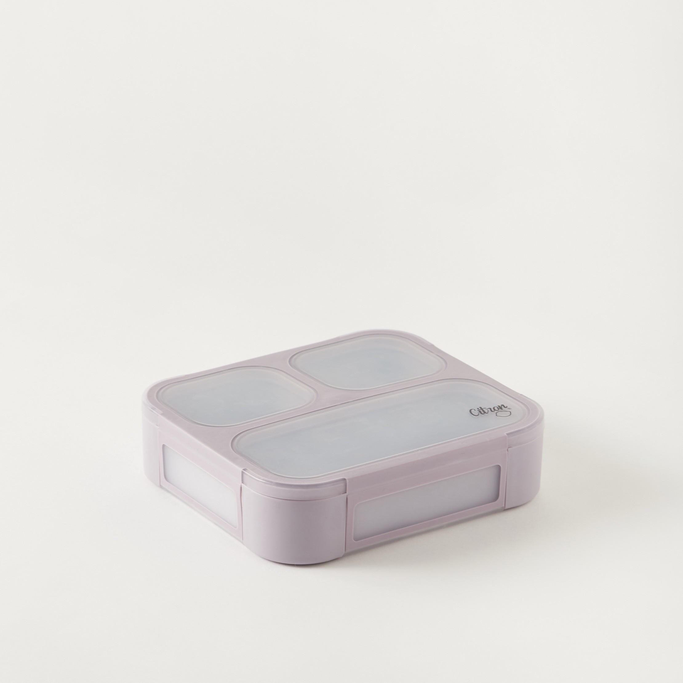 Citron Sectioned Lunch Box with Fork and Spoon-school-lunchessentials-lunchboxes-image-1