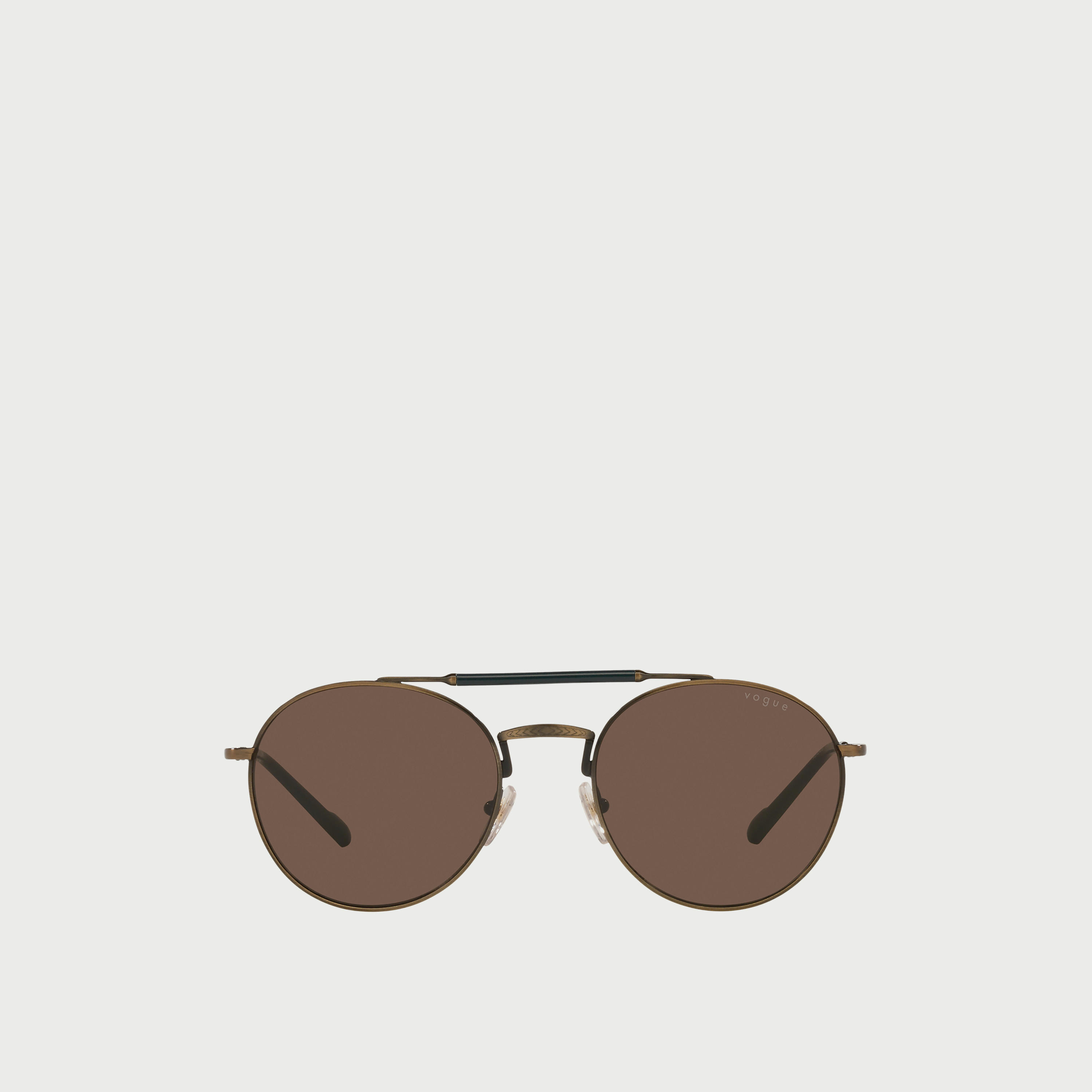 Vogue Men Dark Brown Lens Oval Sunglasses-men-sunglasses-image-1