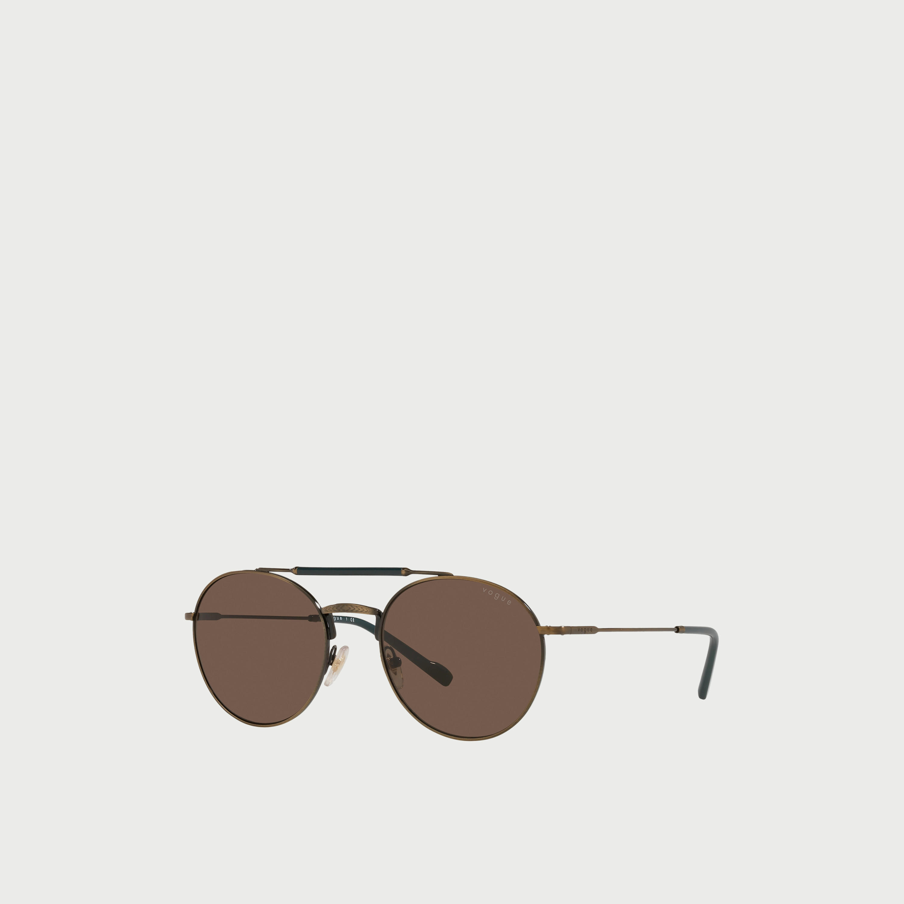 Vogue Men Dark Brown Lens Oval Sunglasses-men-sunglasses-image-2