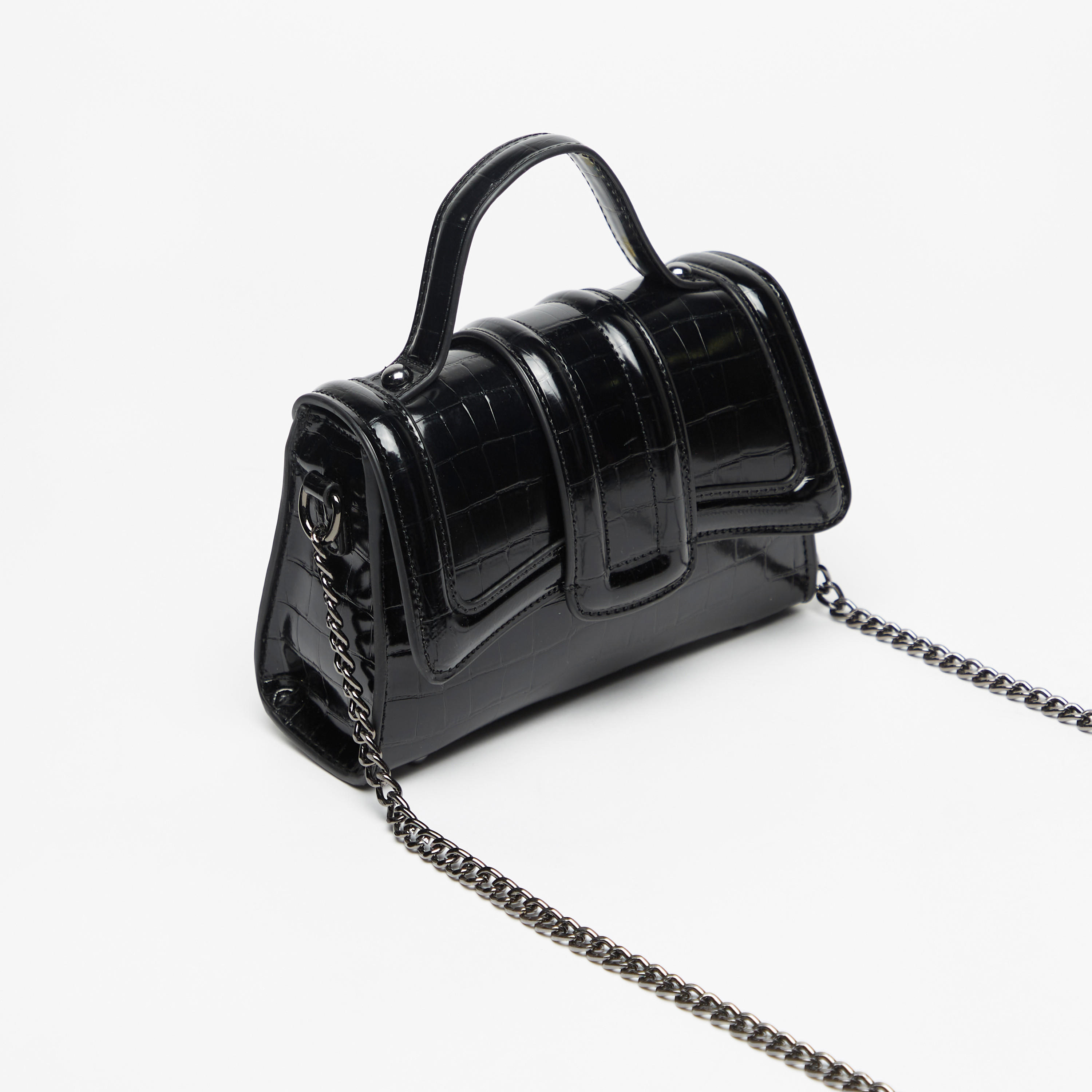 شنطة ساتشل سادة بحزام سلسلة وزر إغلاق من ميسي-women-bagsandwallets-handbags-image-2
