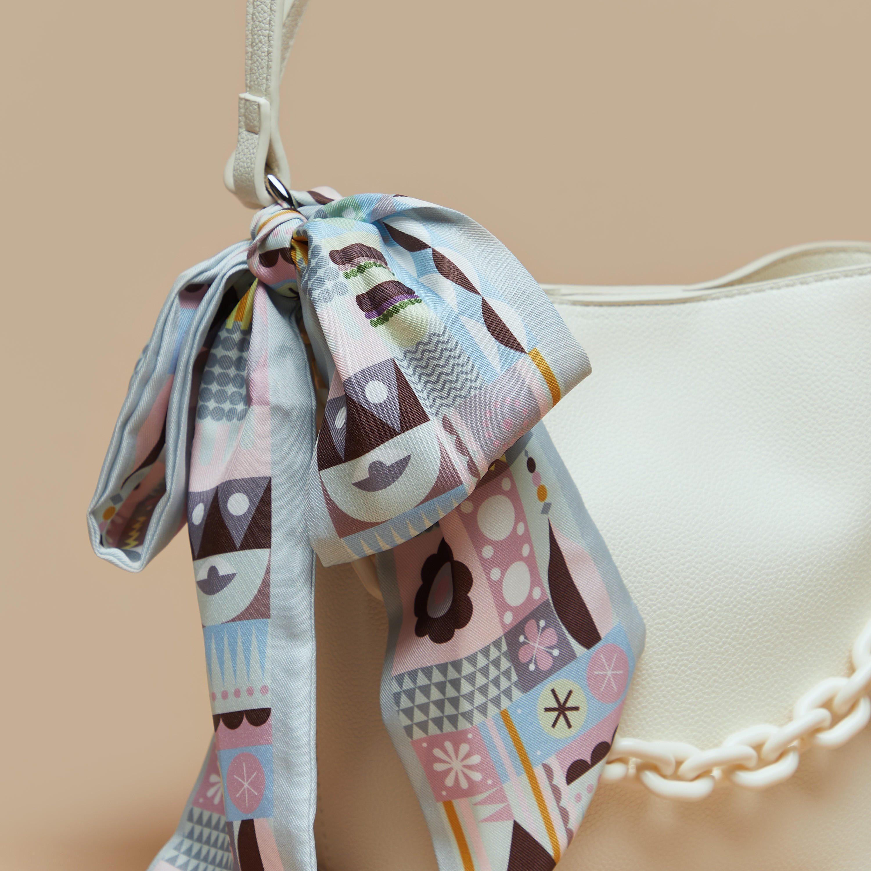 Missy Solid Shoulder Bag with Chunky Chain and Printed Scarf Detail-women-bagsandwallets-handbags-image-3
