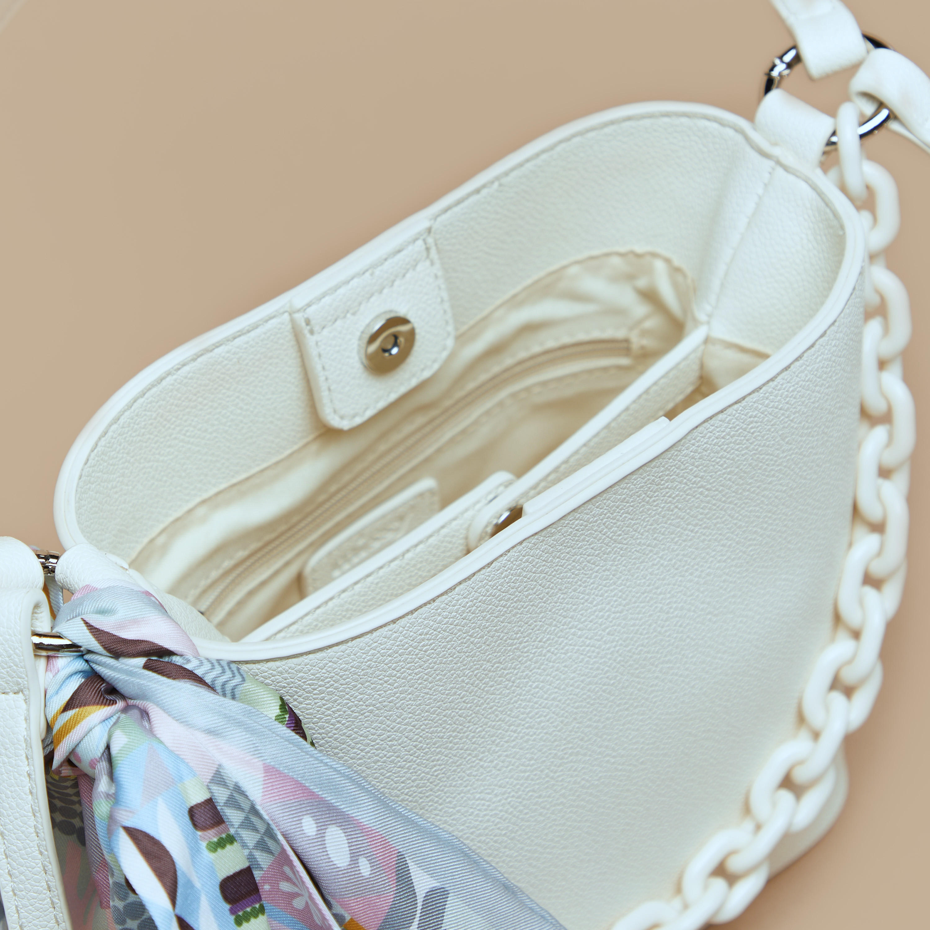 Missy Solid Shoulder Bag with Chunky Chain and Printed Scarf Detail-women-bagsandwallets-handbags-image-4