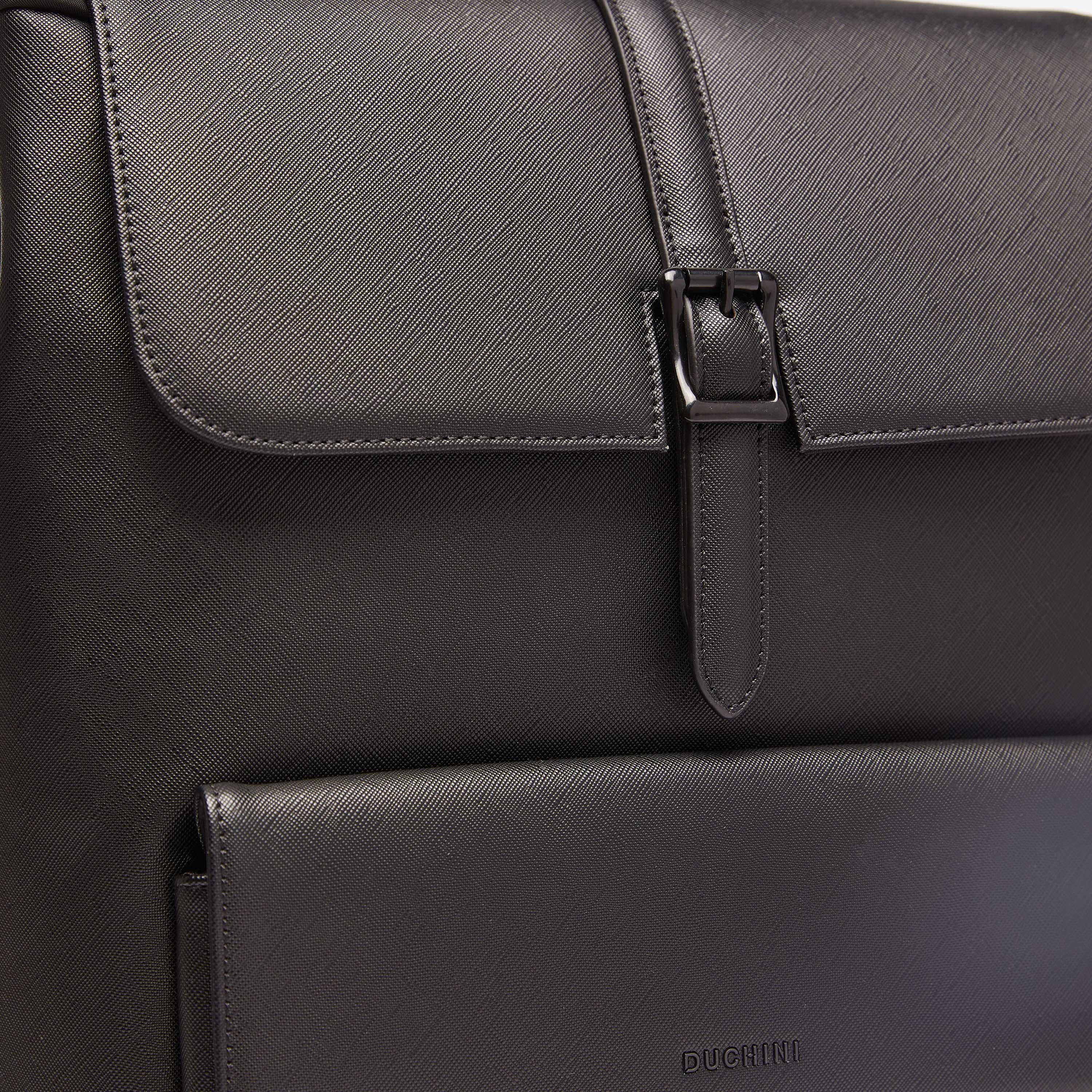 شنطة ظهر سادة بأحزمة قابلة للتعديل وطية إغلاق من دوتشيني-men-bags-image-3