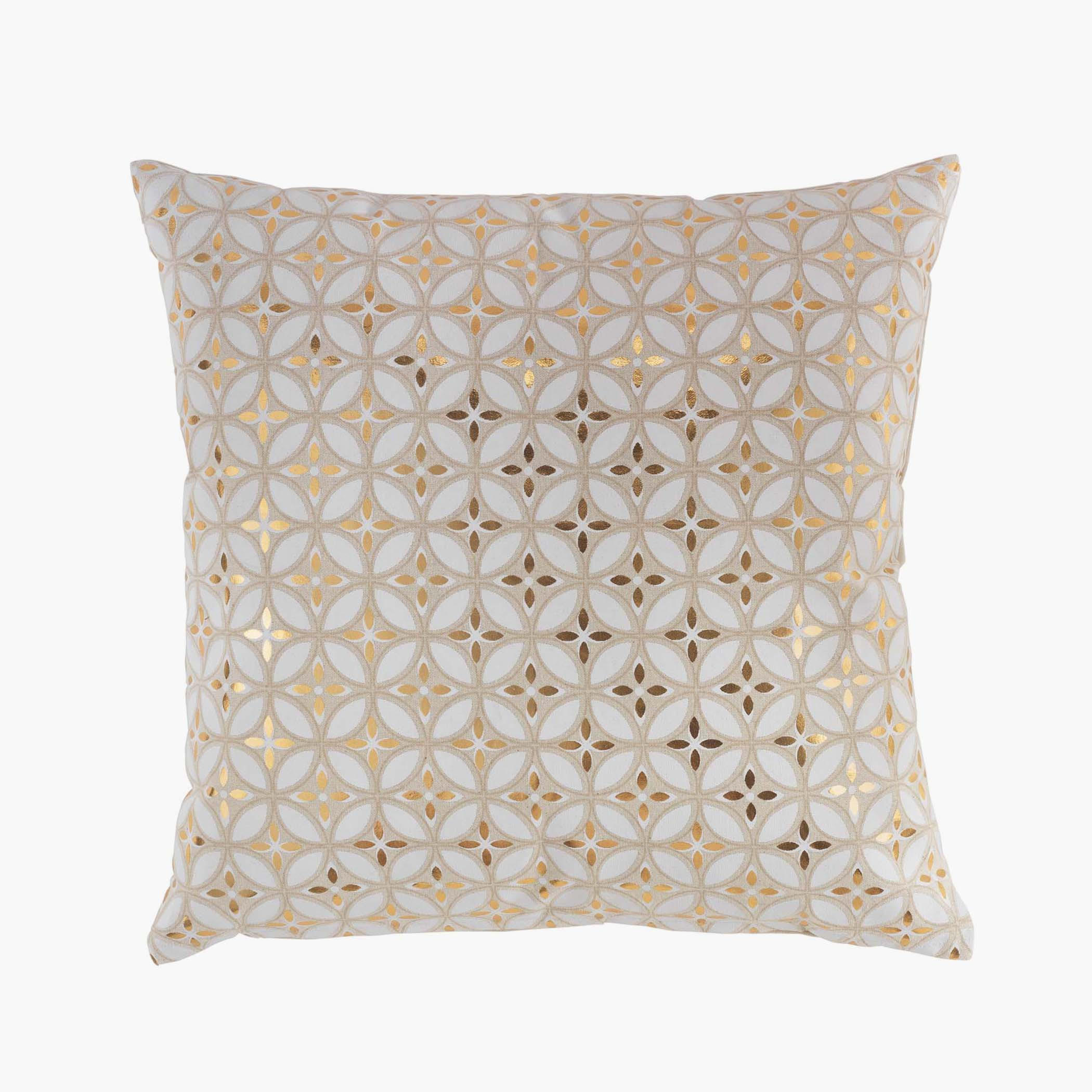 Gold Print Filled Cushion - 45x45 cms-household-cushionsandthrows-cushioncovers-image-1