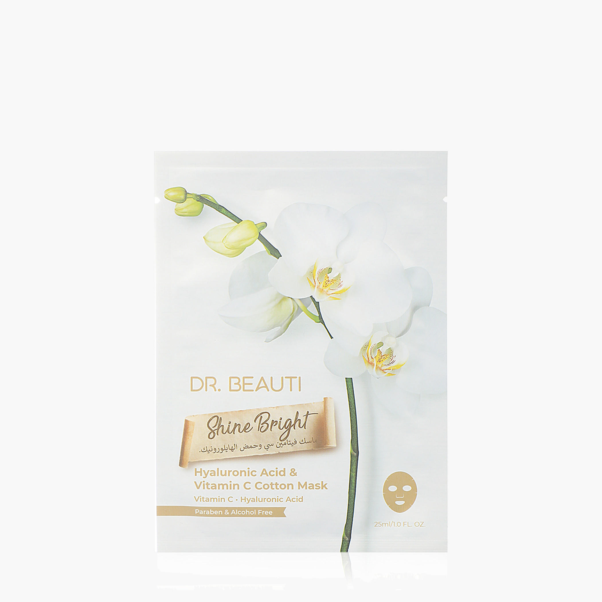 DR. BEAUTI Shine Bright Hyaluronic & Vit C Cotton Mask - 30 ml-beautyandpersonalcare-skin-masks-masksandpeels-image-1