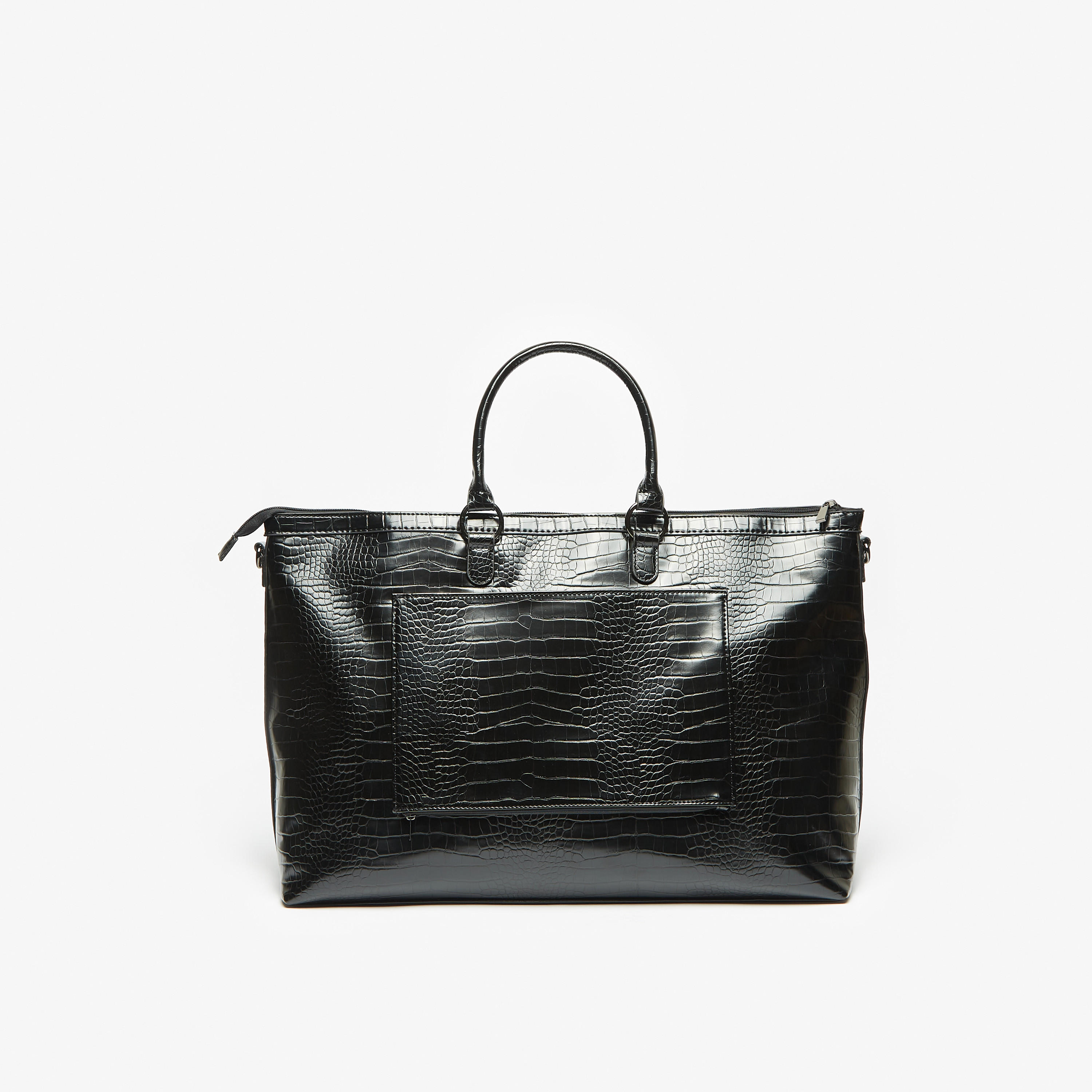 Celeste Textured Duffle Bag with Handles and Zip Closure-women-bagsandwallets-handbags-image-5
