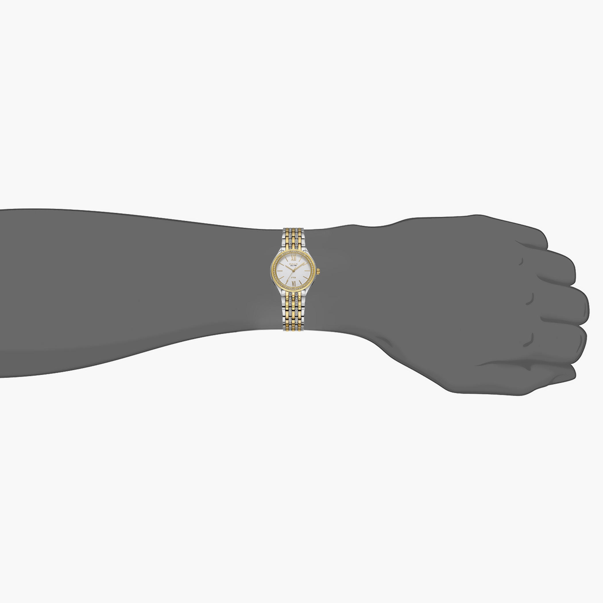 Omax Women White Dial Analog Watch with Silver & Gold Strap - 00JSS006N008-women-watchesandjewellery-watches-image-4