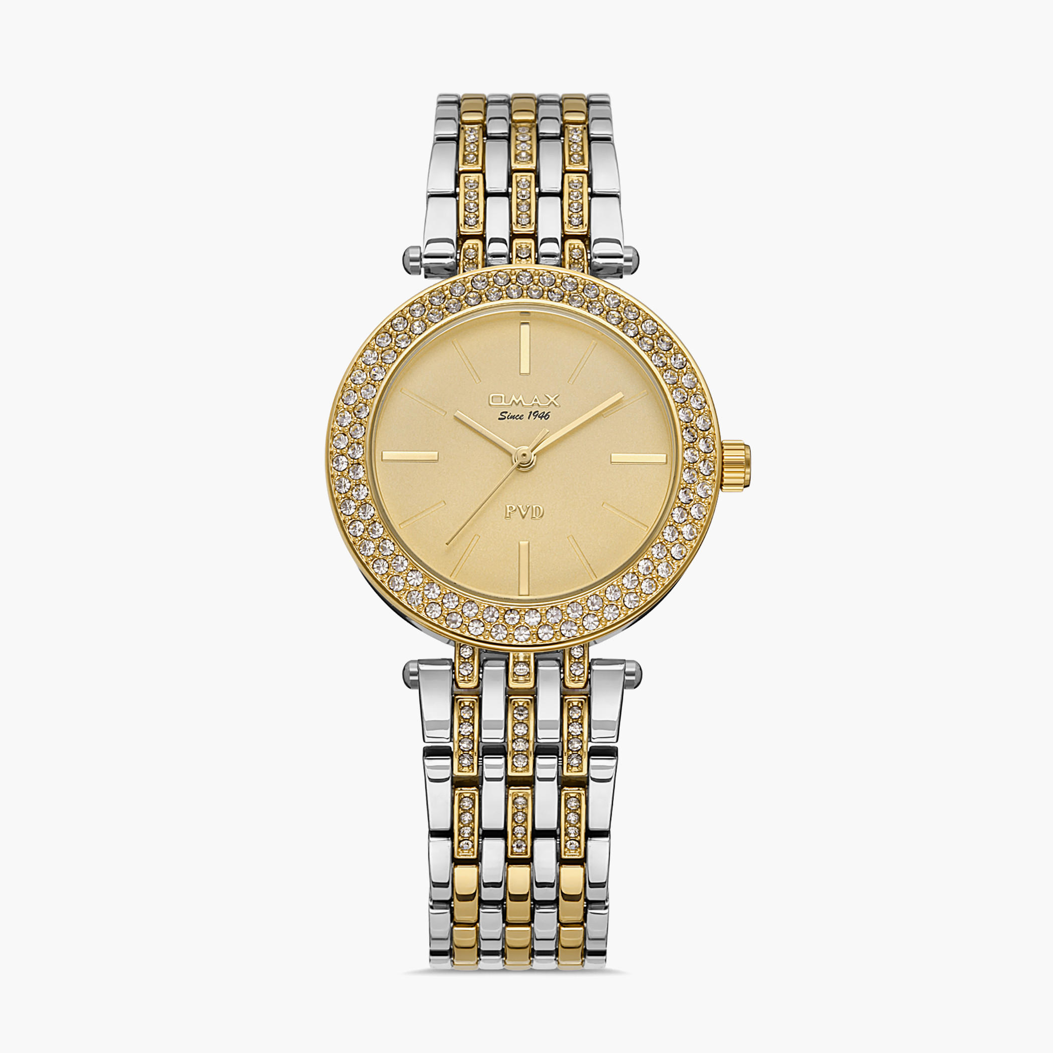 Omax Women Gold Dial Analog Watch with Silver & Gold Strap - 00JSS010N001-women-watchesandjewellery-watches-image-1