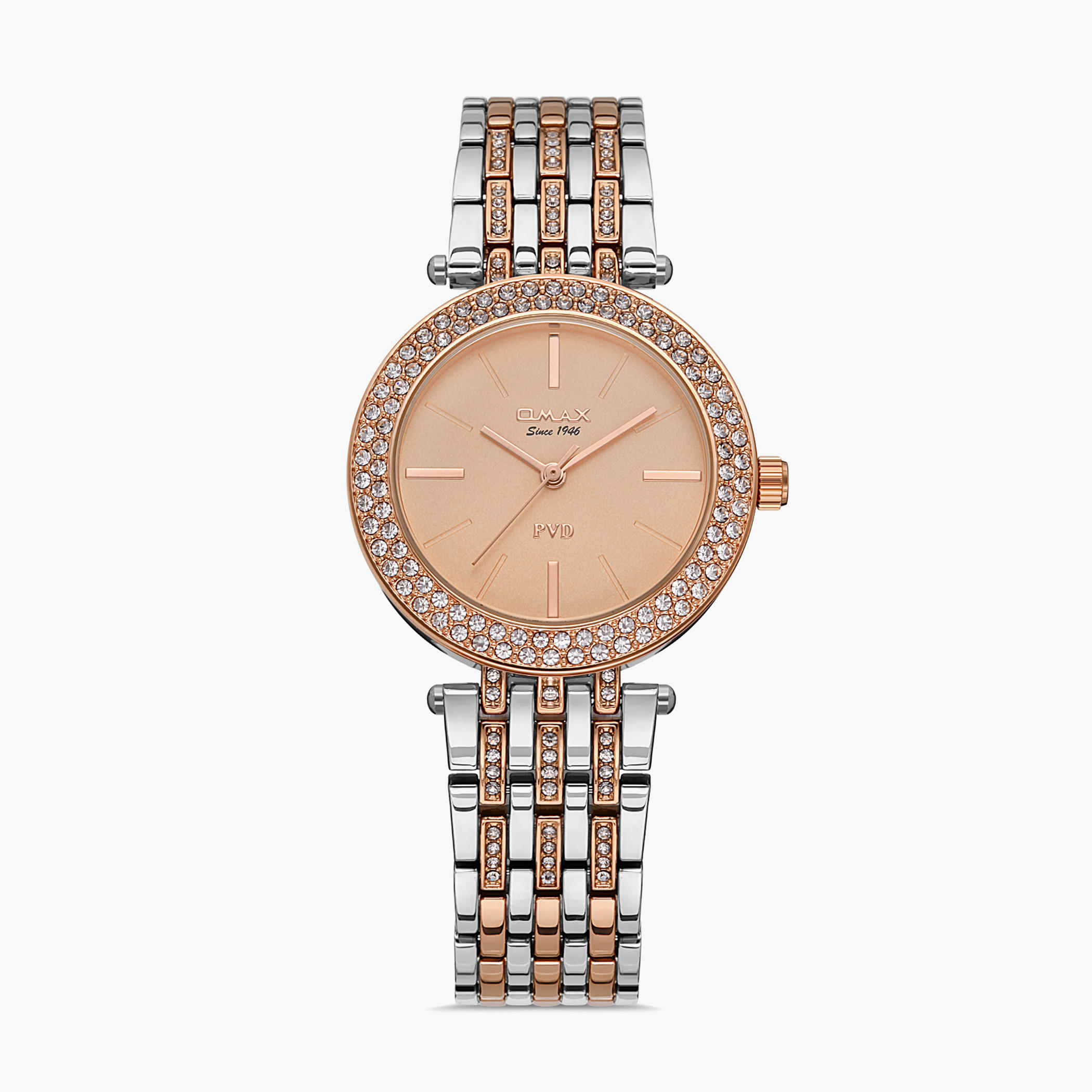 Omax Women Rose Gold Dial Analog Watch with Silver & Rose Gold Strap - 00JSS010N00F-women-watchesandjewellery-watches-image-1