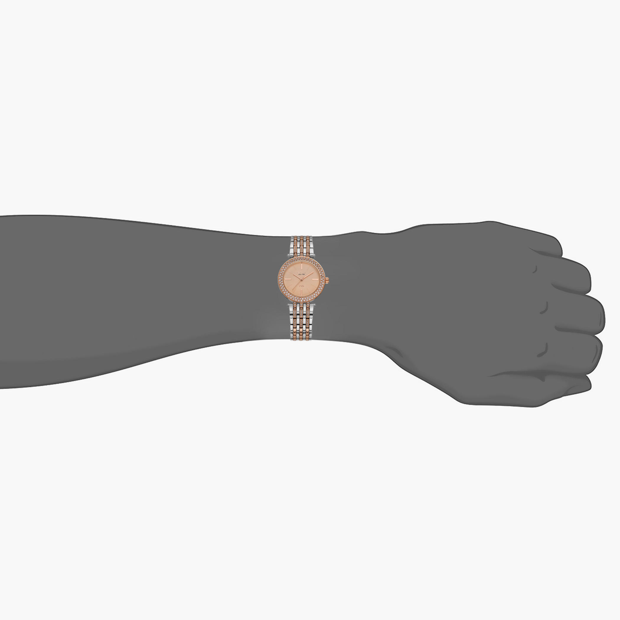  00JSS010N00F - ساعة انالوج من اوماكس للنساء بمينا ذهبي وردي مع سوار فضي وذهبي وردي -women-watchesandjewellery-watches-image-4