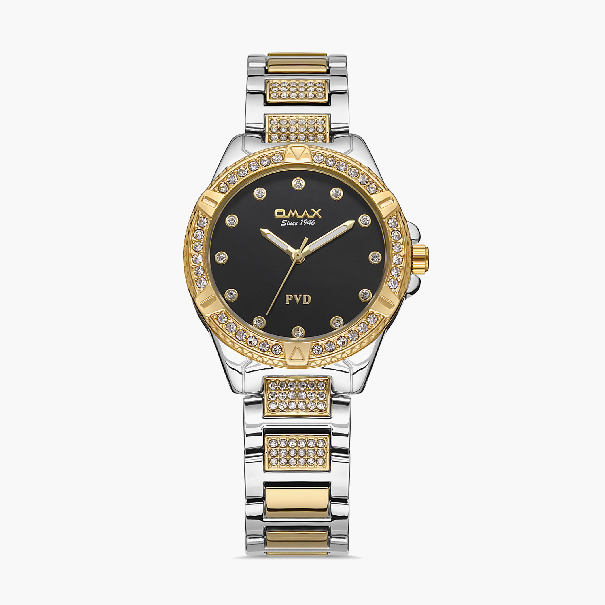 Omax Women Black Dial Analog Watch with Silver & Gold Strap - 00JSS012N002-women-watchesandjewellery-watches-image-1