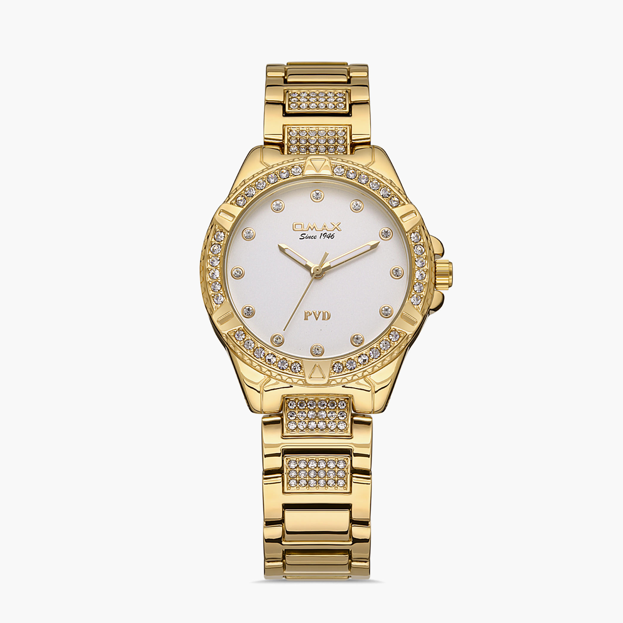 00JSS012Q008 - ساعة انالوج من اوماكس للنساء بمينا أبیض مع سوار ذهبي -women-watchesandjewellery-watches-image-1