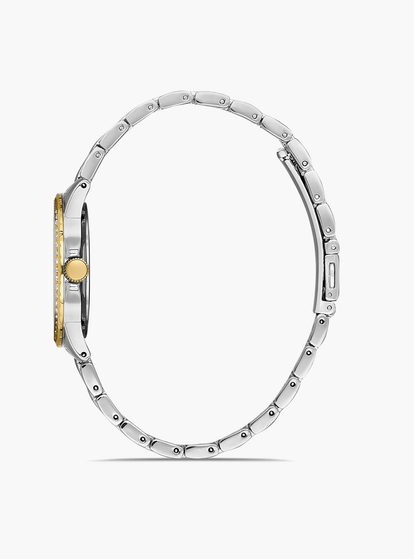 Omax Women Gold Dial Analog Watch with Silver & Gold Strap - 00JSS014N001-women-watchesandjewellery-watches-image-2