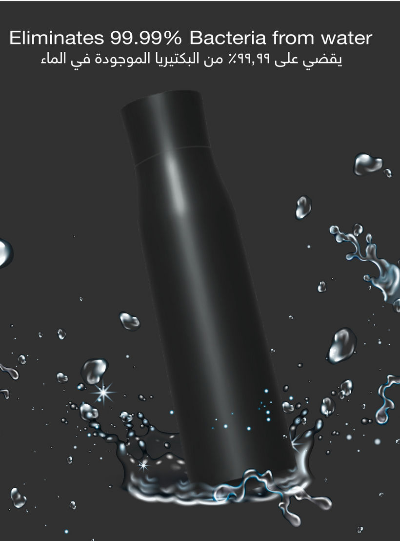 Findz UV LED Sterilization Smart Vacuum Water Bottle with Display - 500 ml-school-waterbottles-image-2