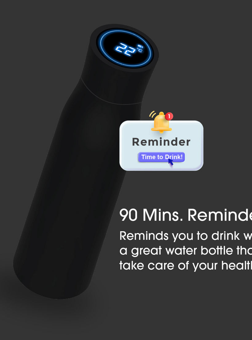 Findz UV LED Sterilization Smart Vacuum Water Bottle with Display - 500 ml-school-waterbottles-image-6