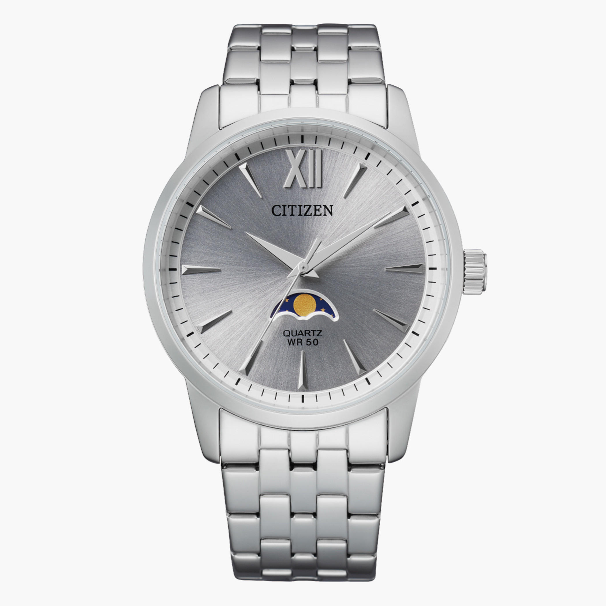 Citizen Quartz Moonphase Men Silver Dial Analog Watch with Blue Strap - AK5000-03A-men-watchesandjewellery-watches-image-4