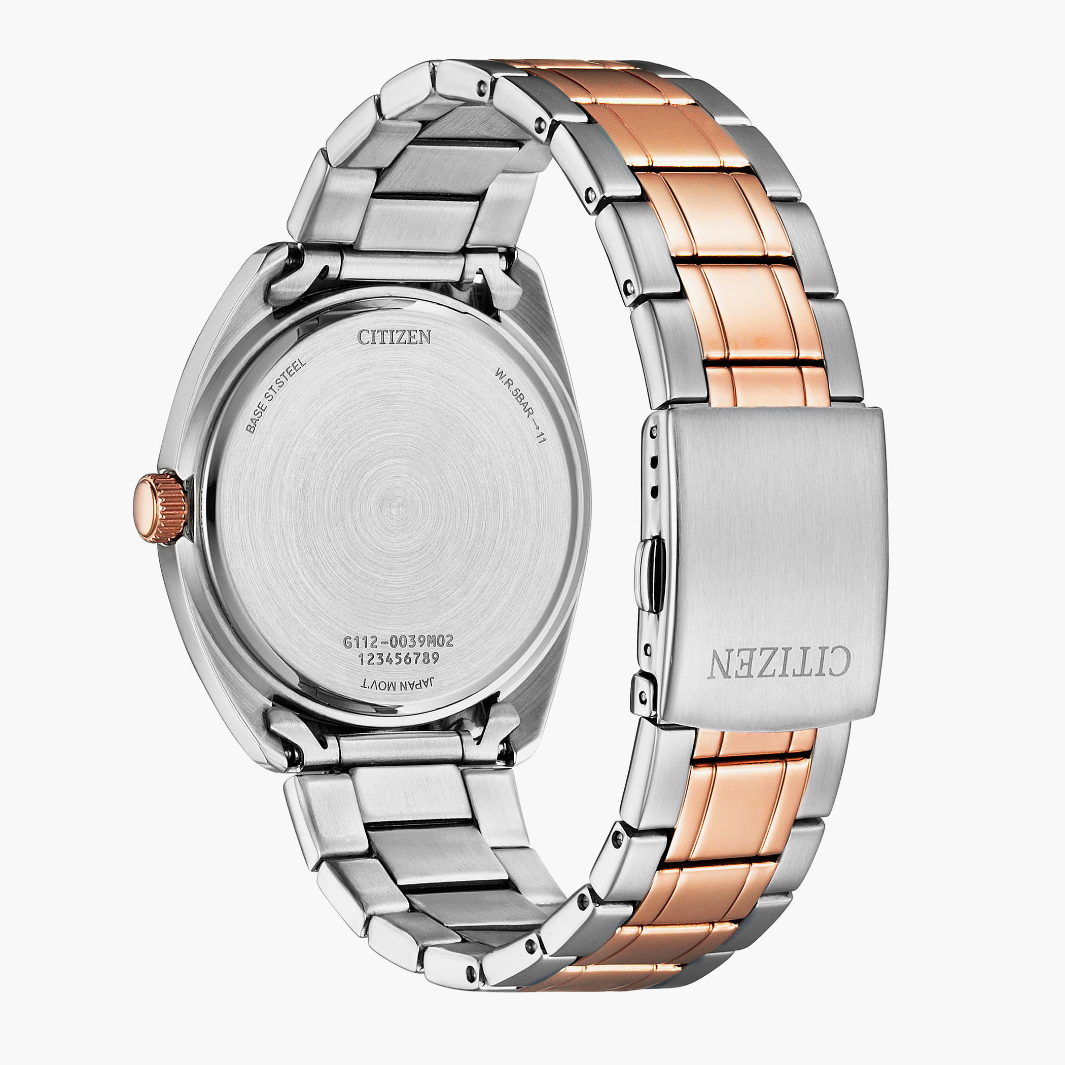 Citizen Quartz Men Black Dial Analog Watch with Silver & Rose Gold Strap - BI5104-57E | 52 MM-men-watchesandjewellery-watches-image-12