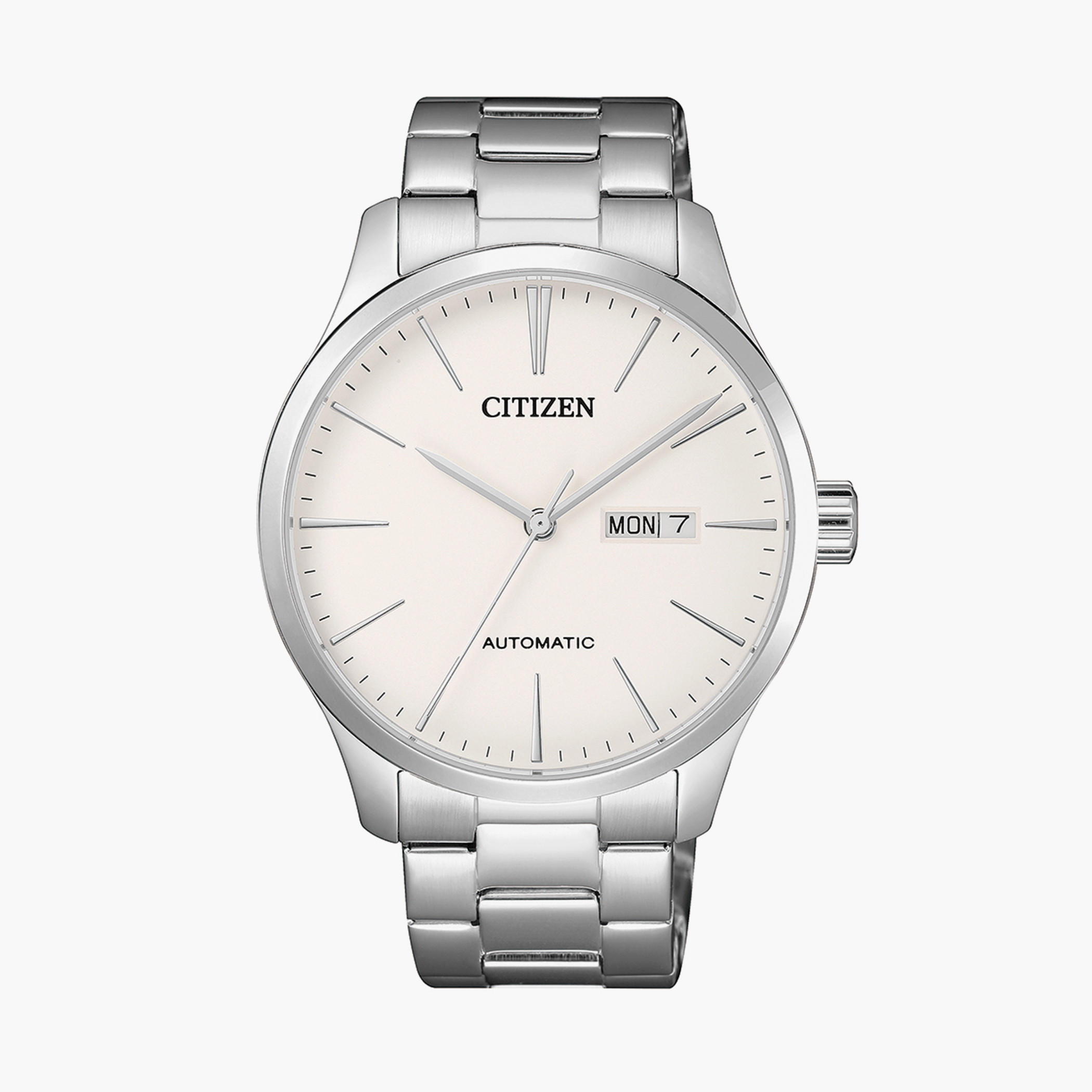 Citizen Mechanical Day & Date Men White Dial Analog Watch with Silver Strap - NH8350-83A | 40 MM-men-watchesandjewellery-watches-image-1
