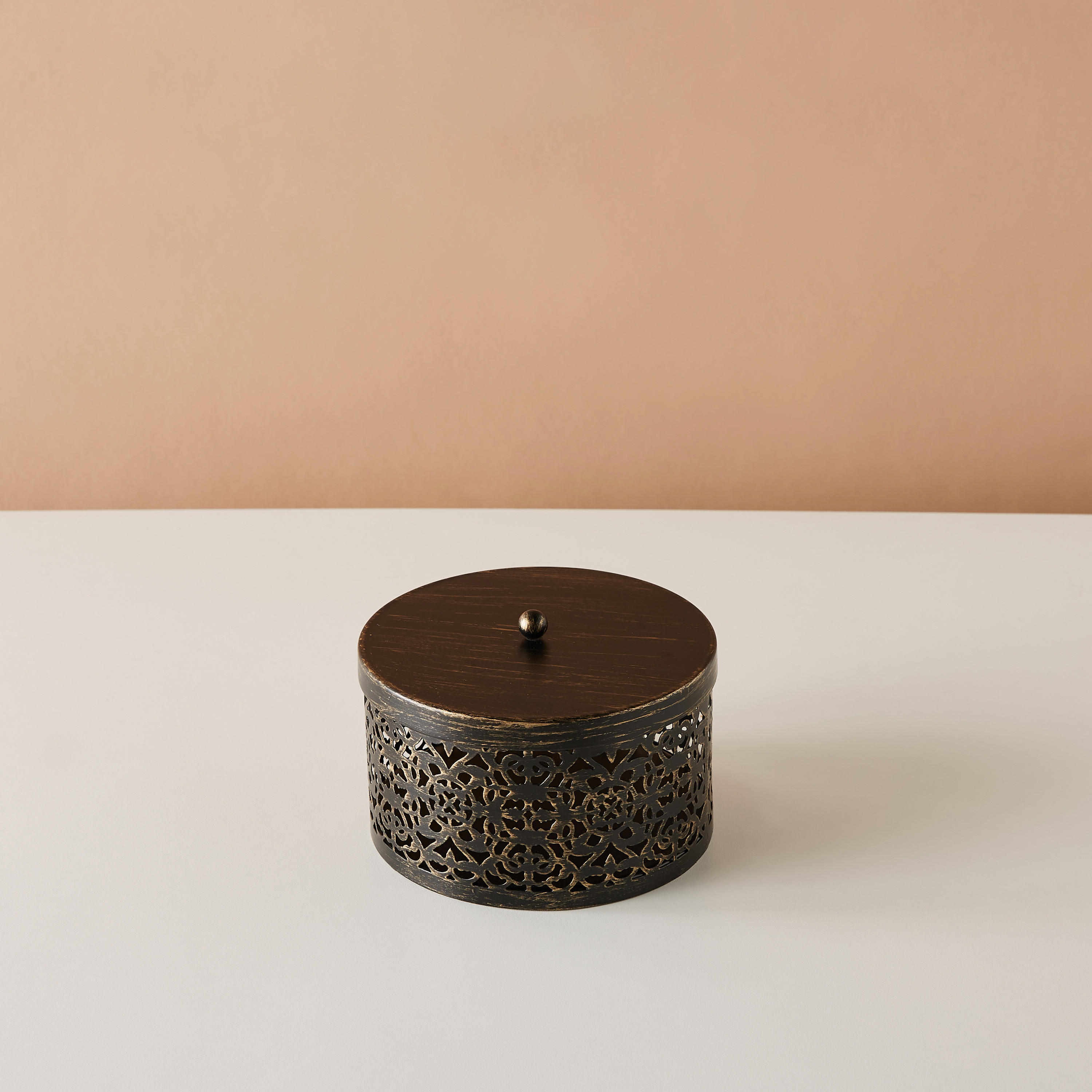 Cutwork Textured Metal Decorative Box with Lid-household-decor-decorativeobjectsandsculptures-image-3