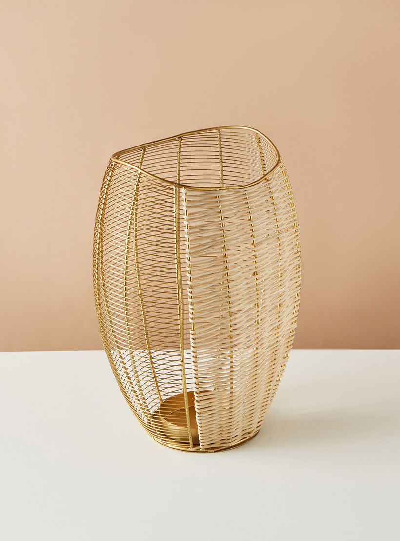 Metallic Pillar Candleholder - 23x18x40 cms-household-decor-candleholdersandlanterns-image-4