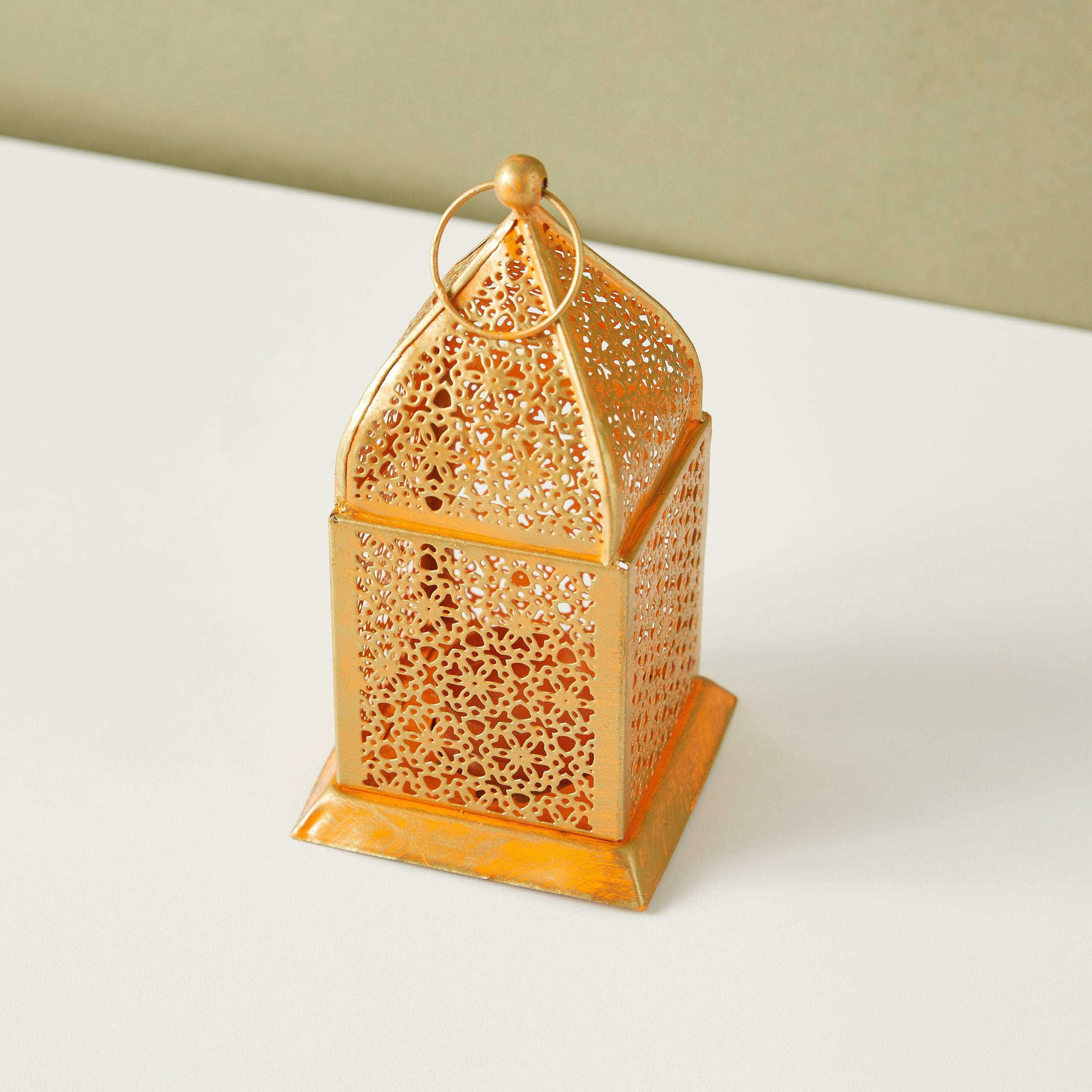 Cutwork Detail Iron Decorative Tealight Candle Lantern - 16 cms-household-decor-candleholdersandlanterns-image-3