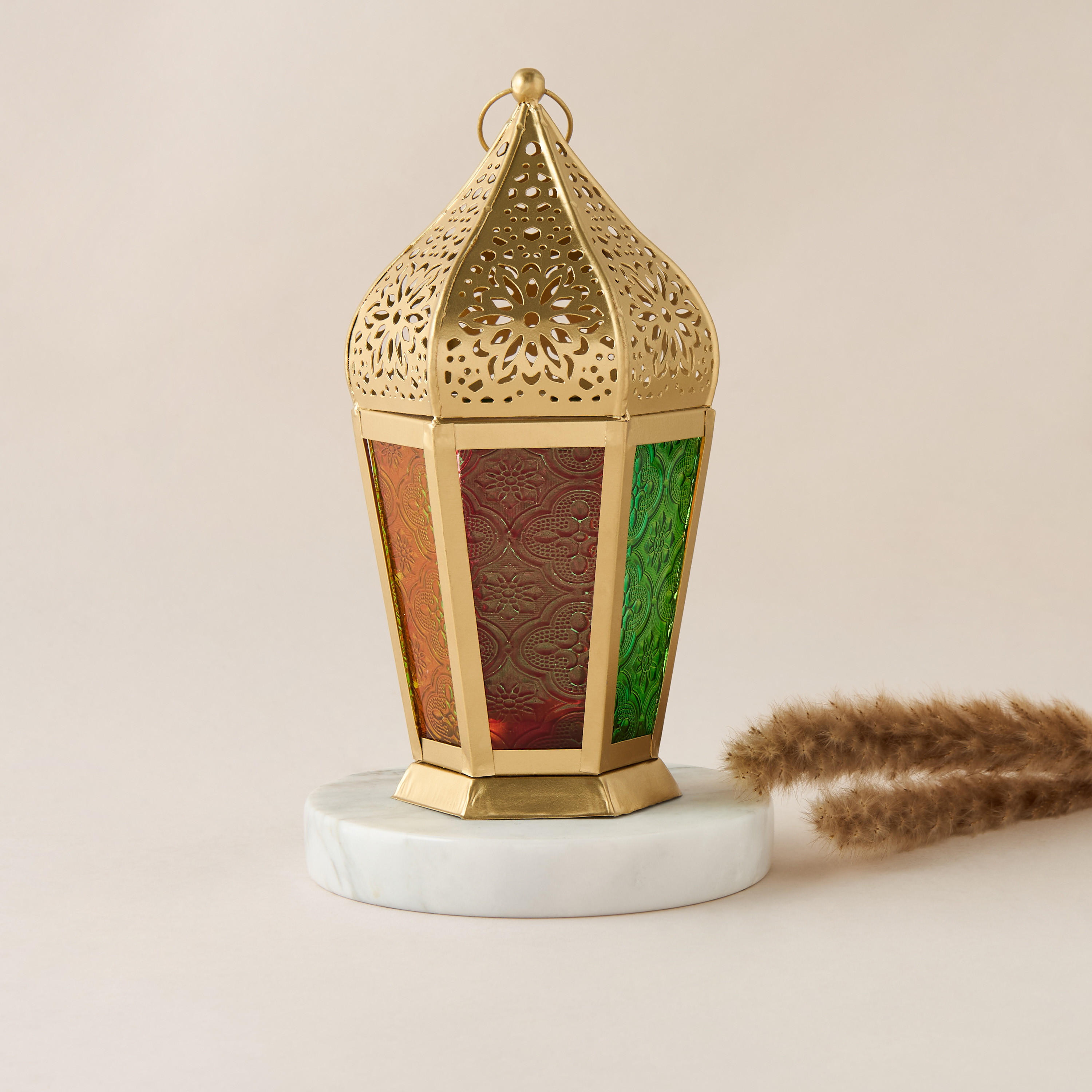 Cutwork Detail Iron Decorative Tealight Candle Lantern - 24 cms-household-decor-candleholdersandlanterns-image-1