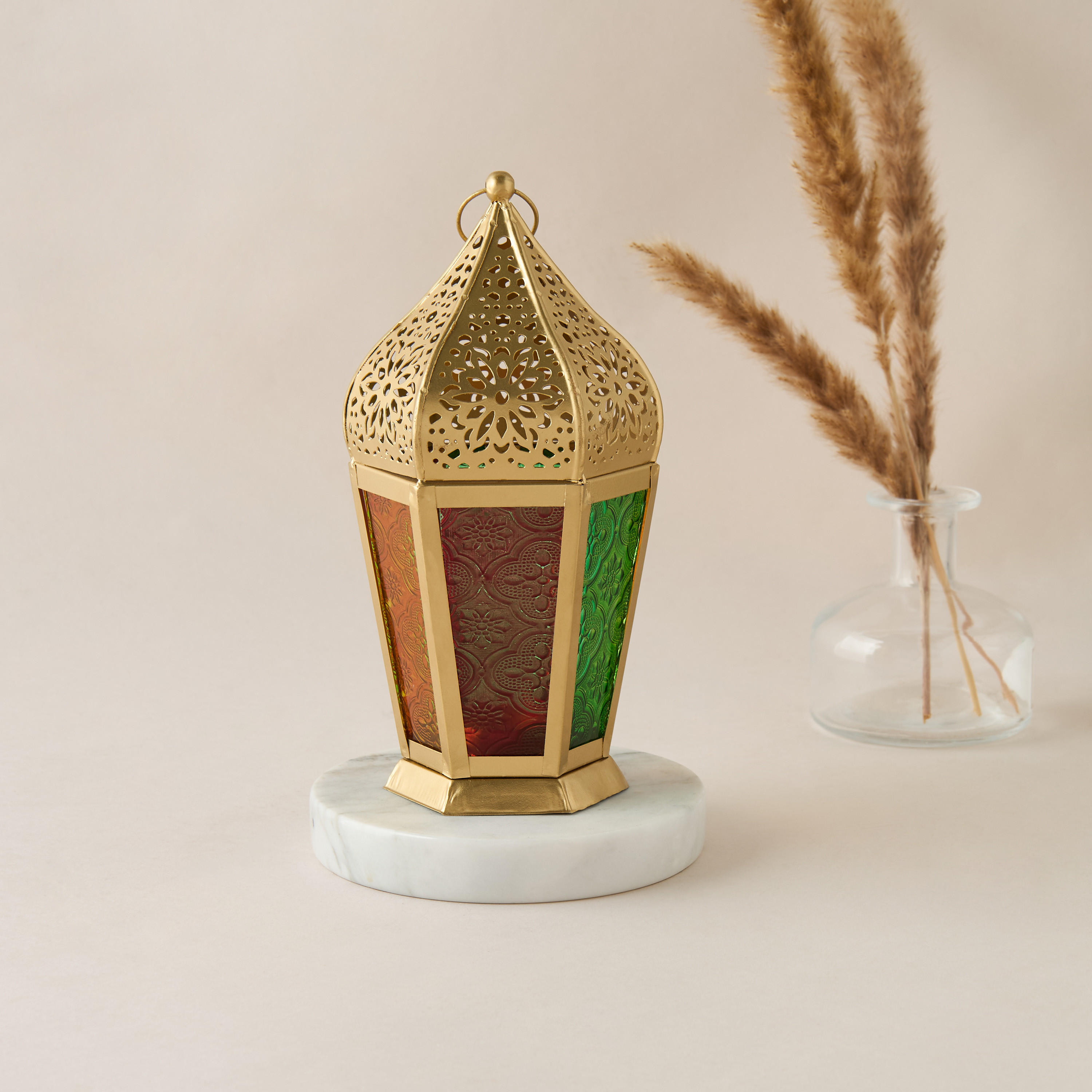 Cutwork Detail Iron Decorative Tealight Candle Lantern - 24 cms-household-decor-candleholdersandlanterns-image-2