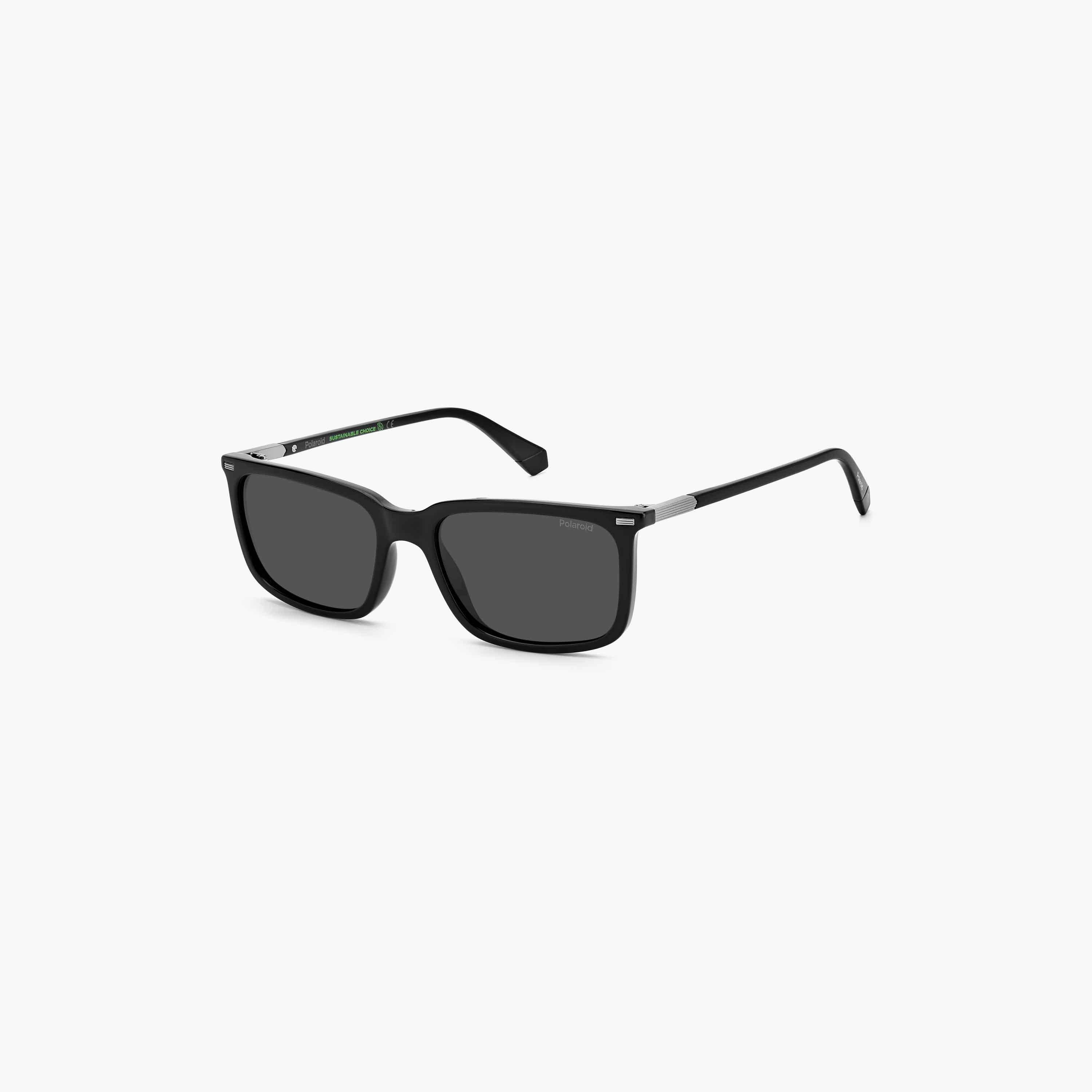 Polaroid Men's Polarized and UV Protected Grey Lens 55 mm Rectangular Sunglasses | 204303-girls-accessories-sunglasses-image-1