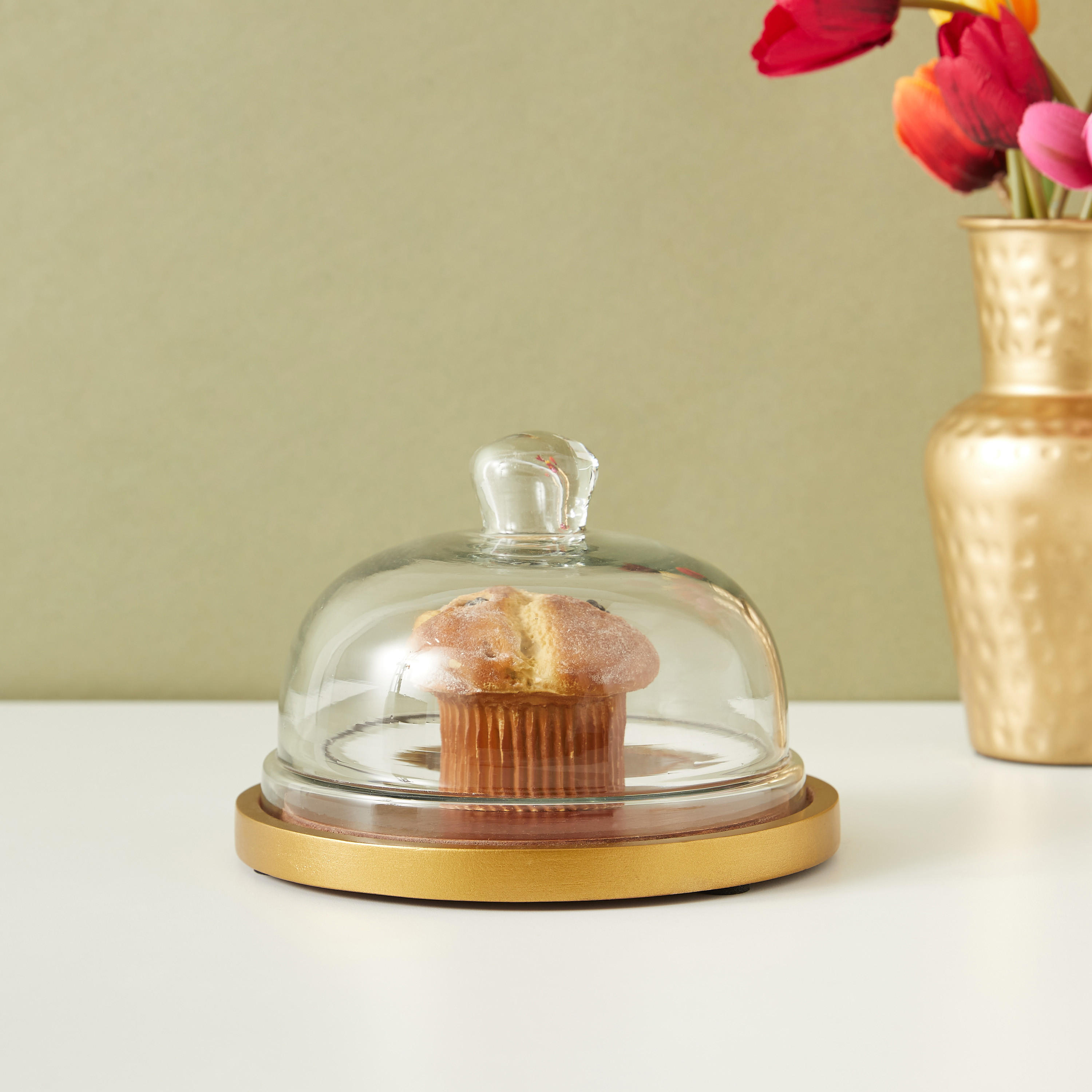 Wooden Cake Dome with Lid - 18 cms-household-dining-serveware-cakestands-image-1