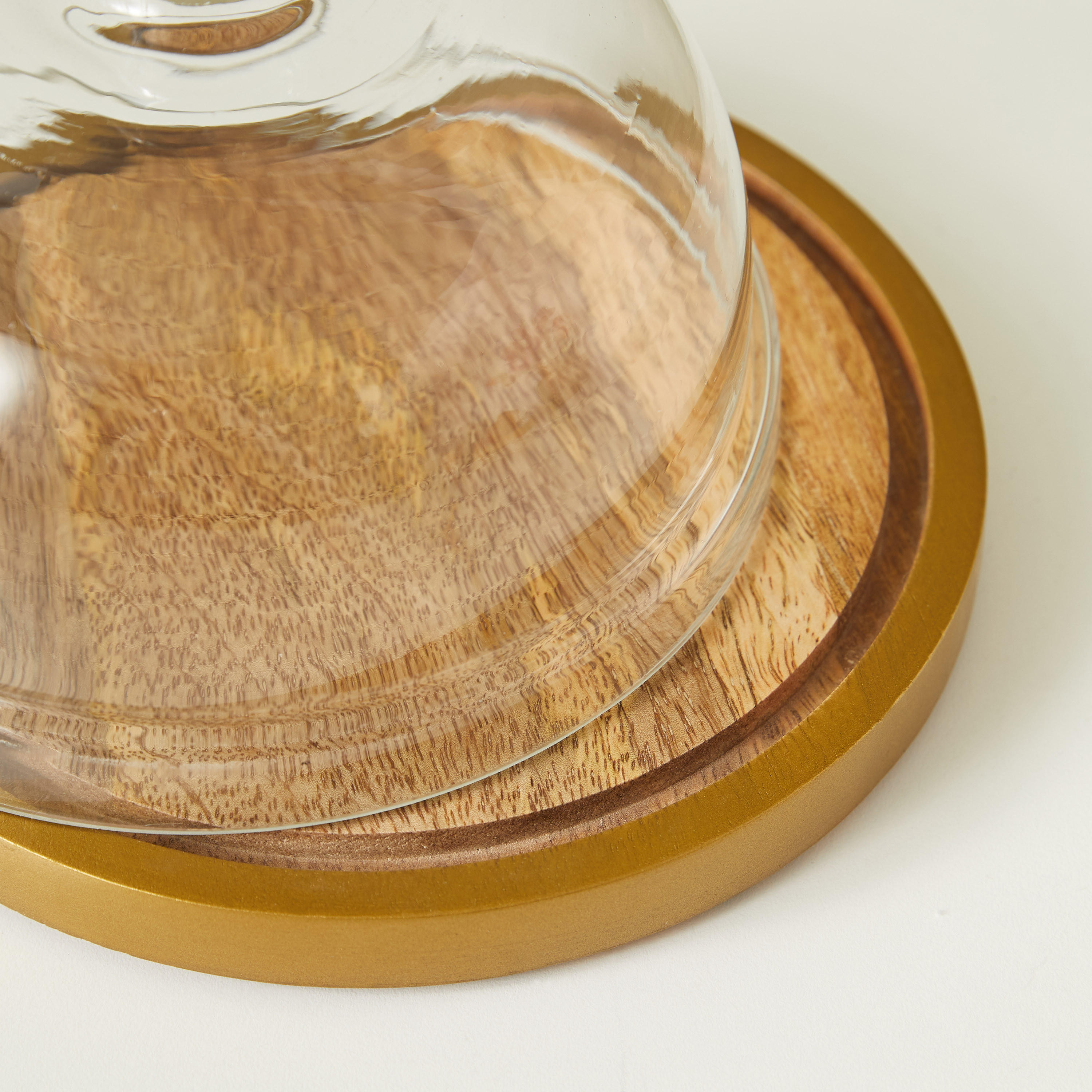 Wooden Cake Stand with Glass Dome - 18x18x13 cms-household-dining-serveware-cakestands-image-6