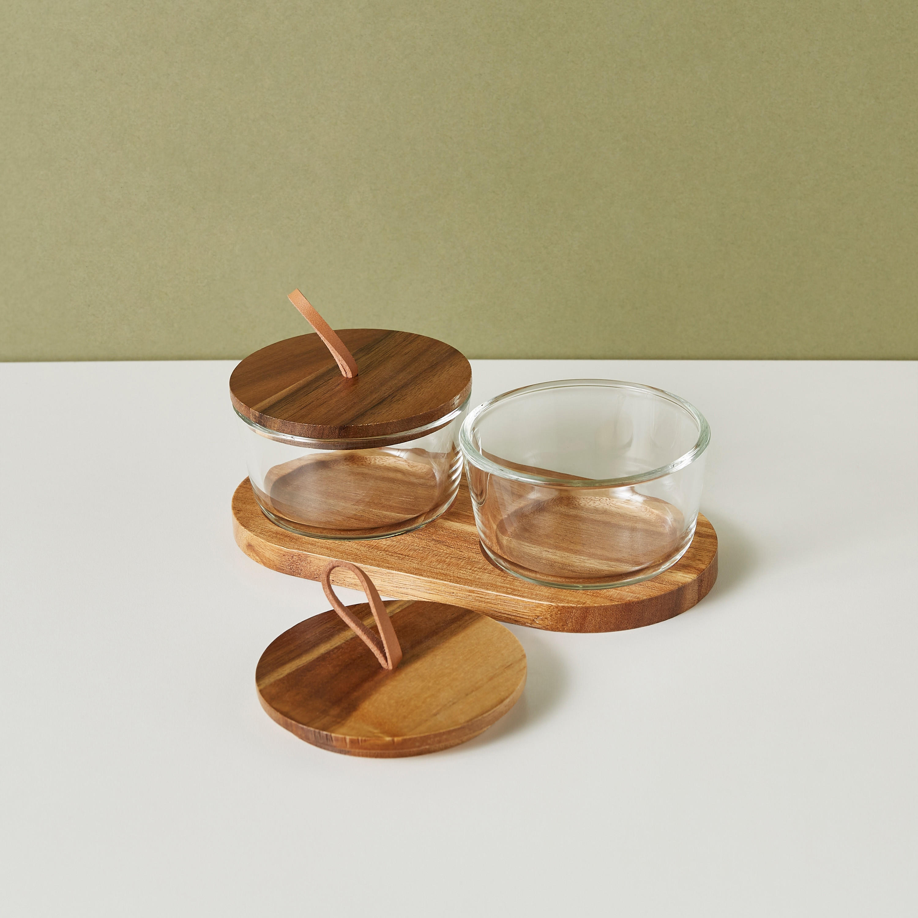 Round 2-Piece Glass Jar Set with Wooden Tray-household-dining-serveware-chipsanddip-image-4