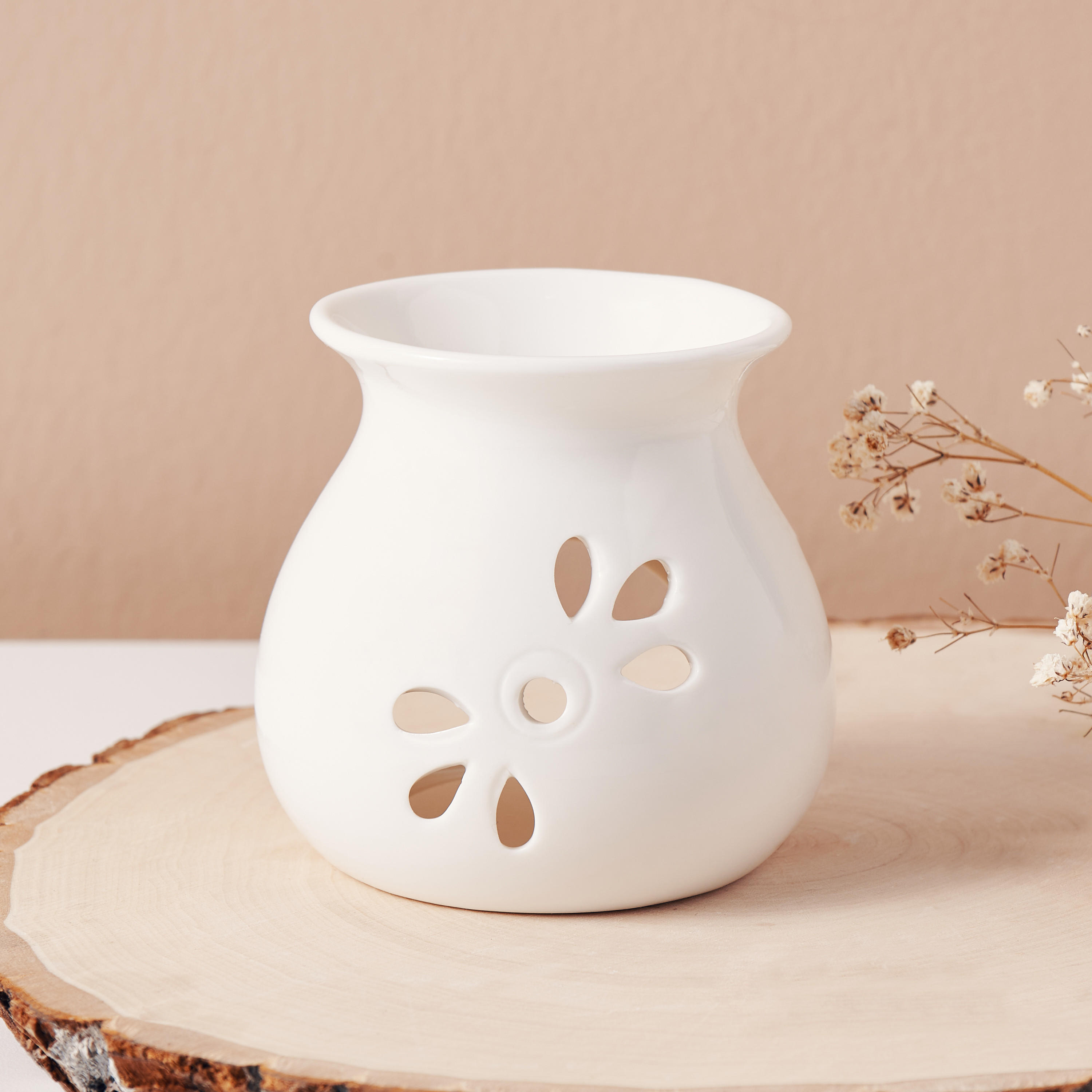 Essentials 3 Leaf Oil Burner - White-household-homefragrance-burners-image-1