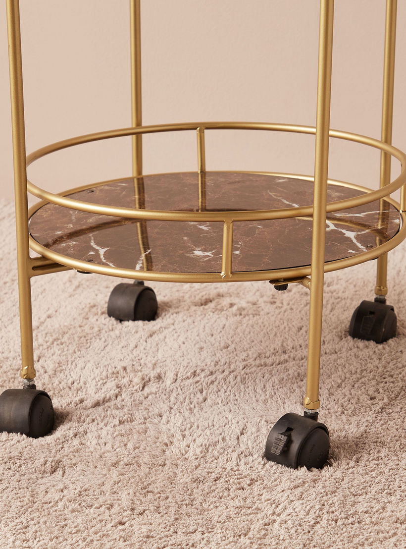 عربة ضيافة ميتاليك بطبقتين - 45x90 سم-furniture-diningroom-servingtrolleys-image-4
