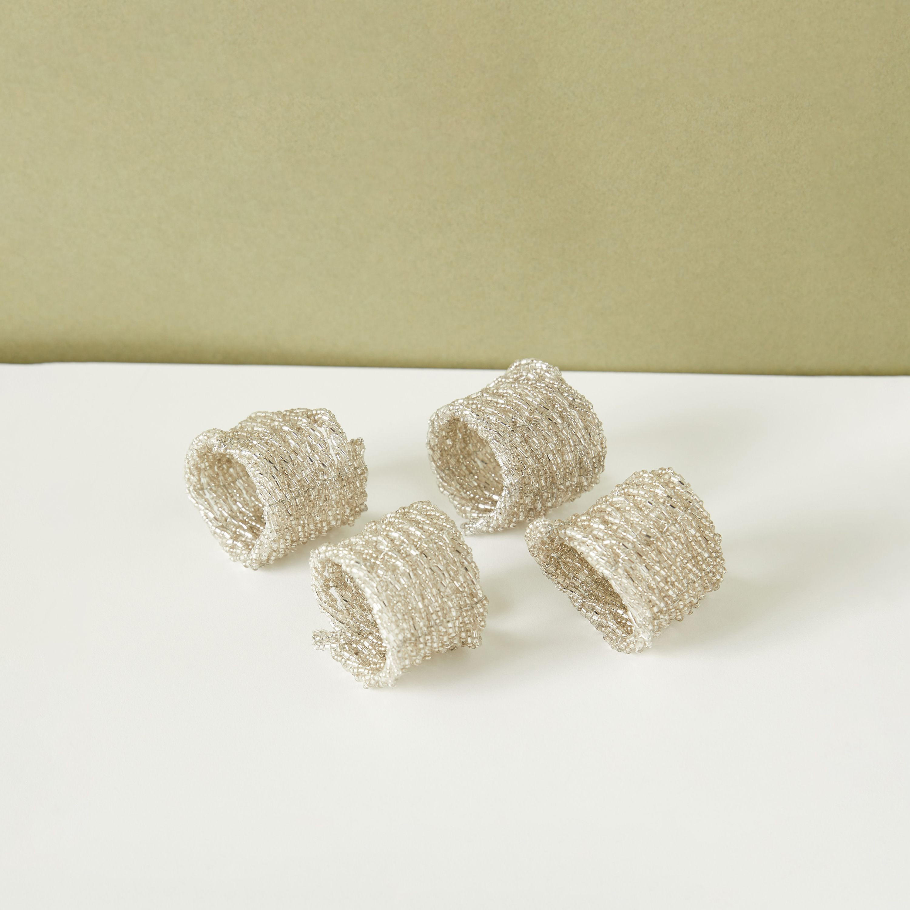 حلقات مناديل سفرة مزيّنة - طقم من 4 قطع-household-dining-tablelinen-napkinsandaccessories-image-2