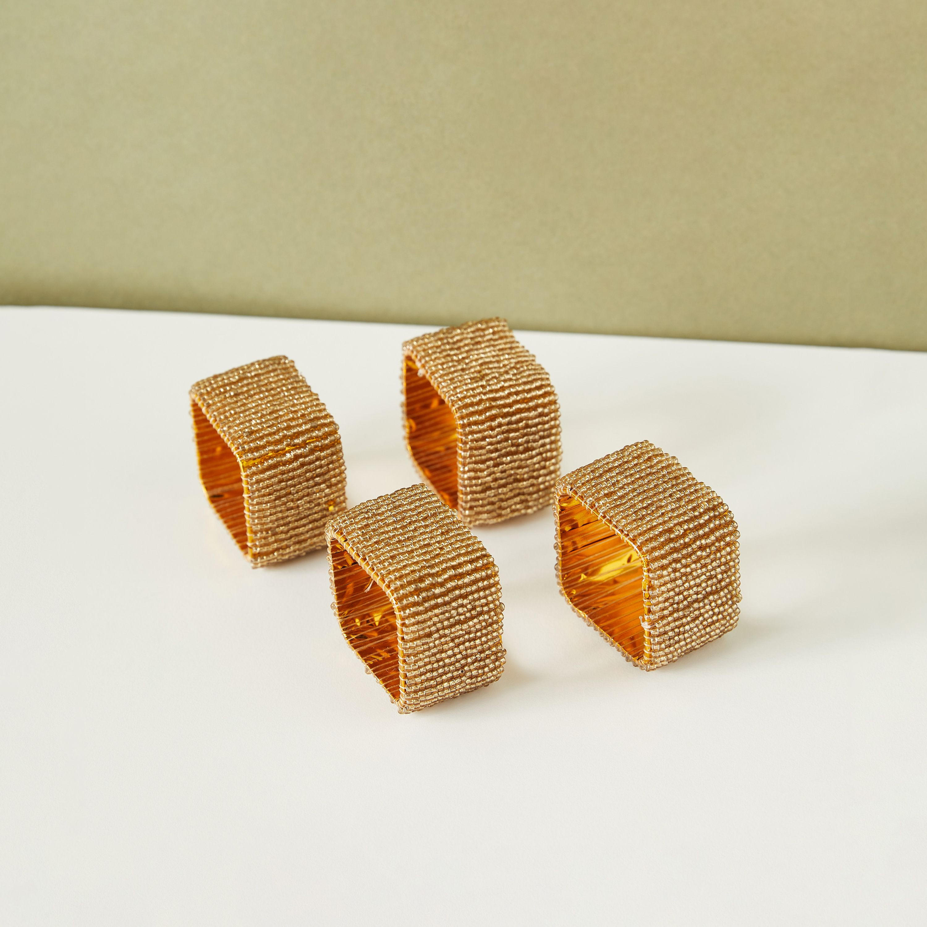حلقات مناديل سفرة مزيّنة - طقم من 4 قطع-household-kitchen-kitchentoolsandutensils-image-2