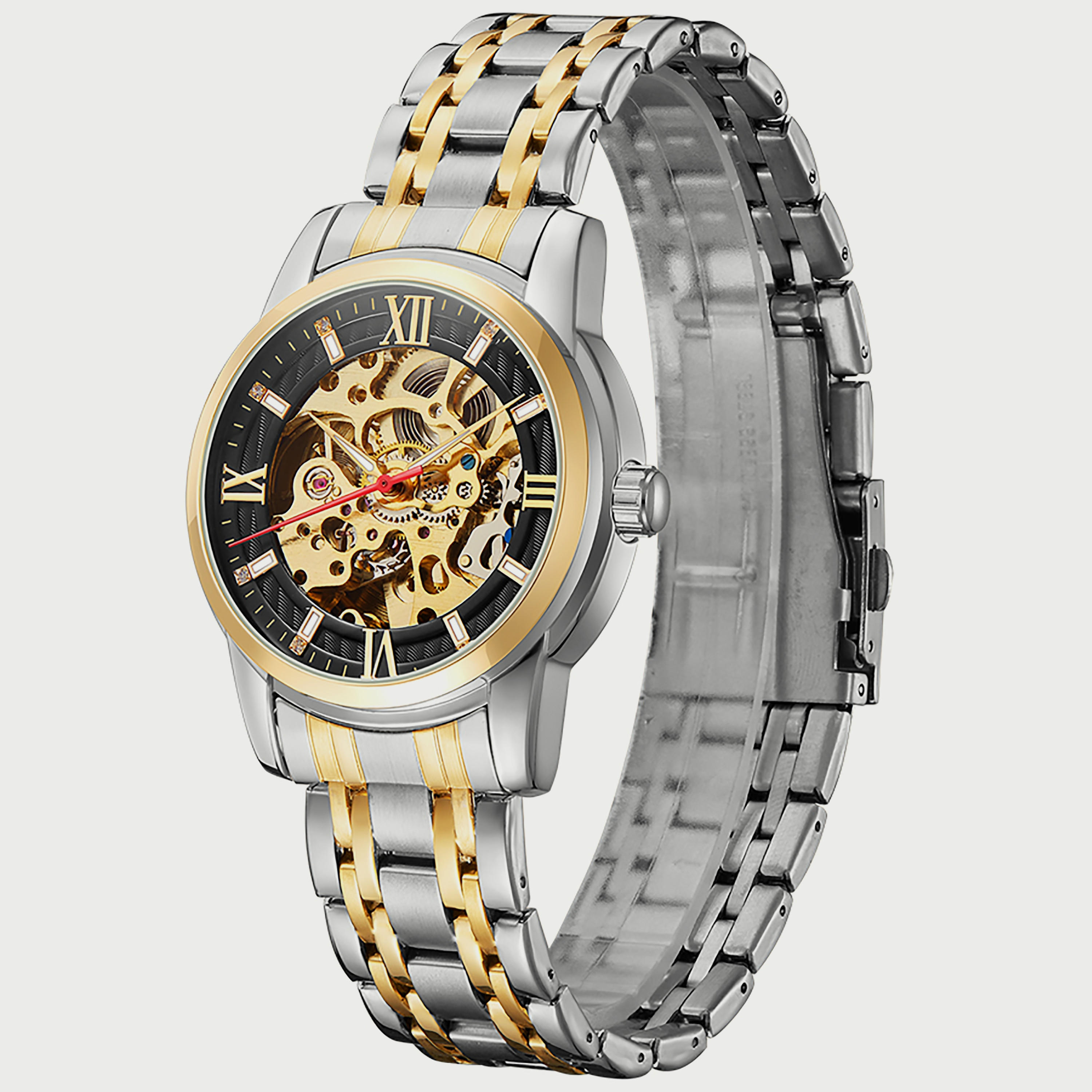 K22311-TBTB "ساعة" فضية وذهبية بسوار ستانلس ستيل أوتوماتيكي من كينيث سكوت للرجال -men-watchesandjewellery-watches-image-2