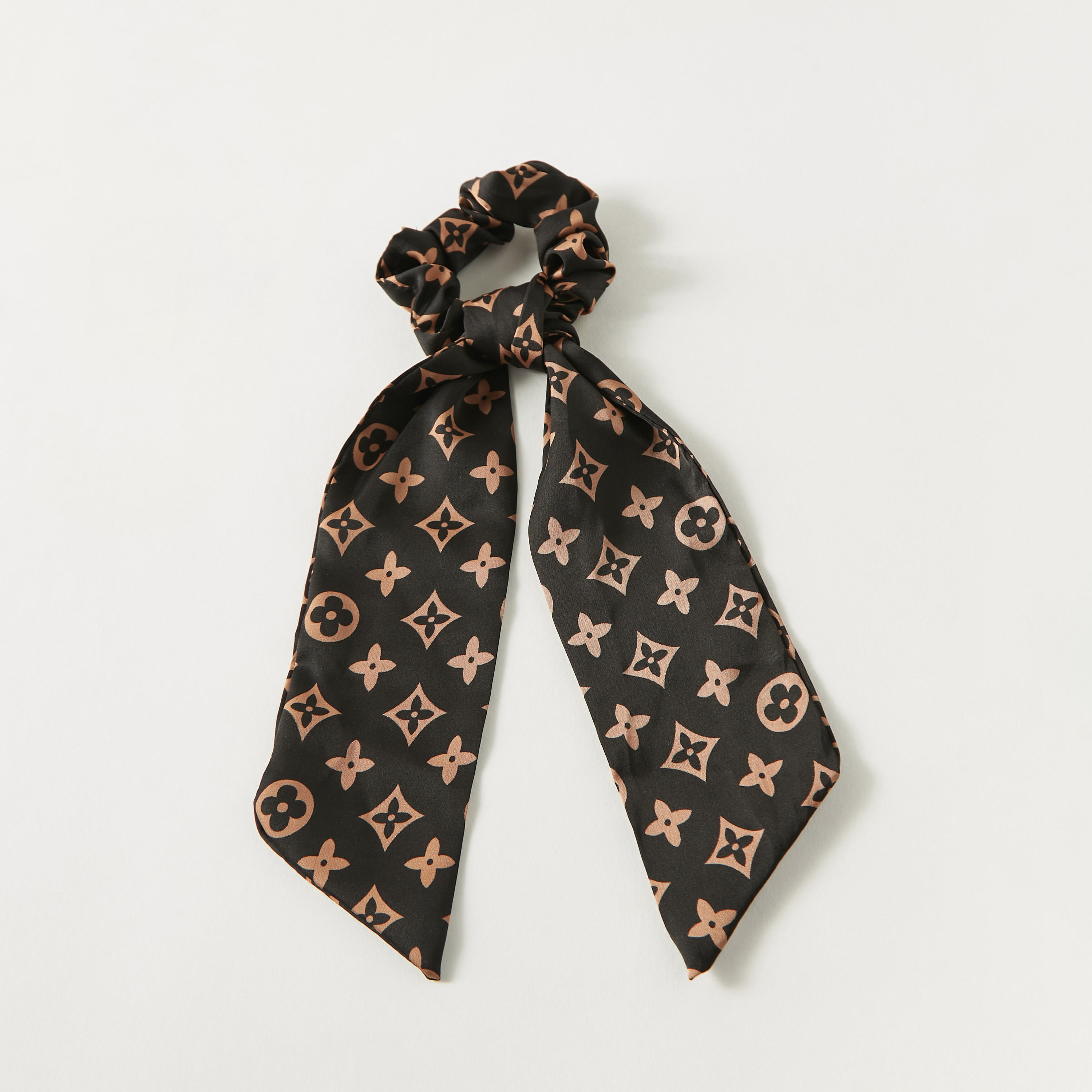 Printed Scrunchie with Knot Detail-women-hairaccessories-scrunchies-image-1