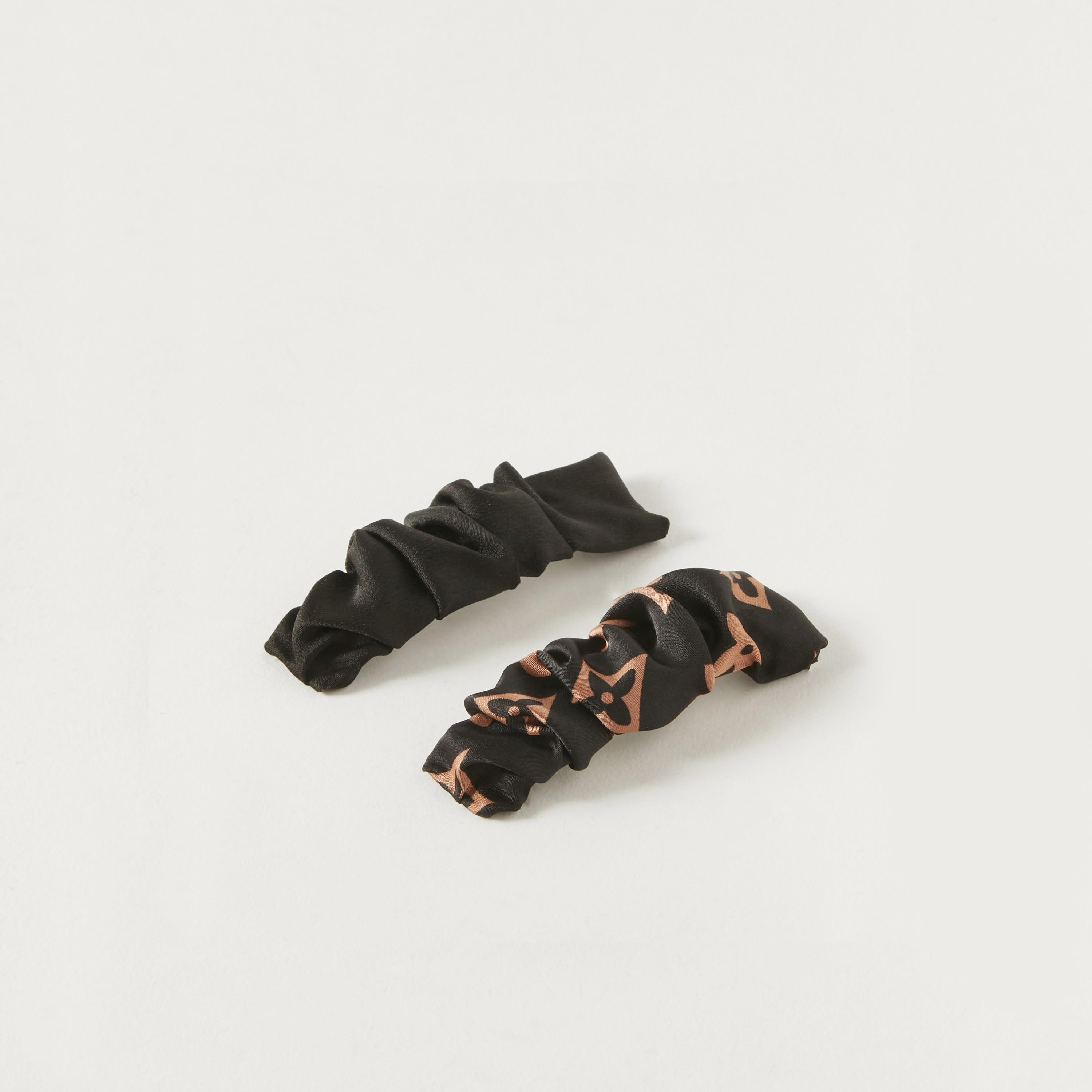 Ruched Fabric Detail Hair Clip - Set of 2-women-hairaccessories-clips-image-1