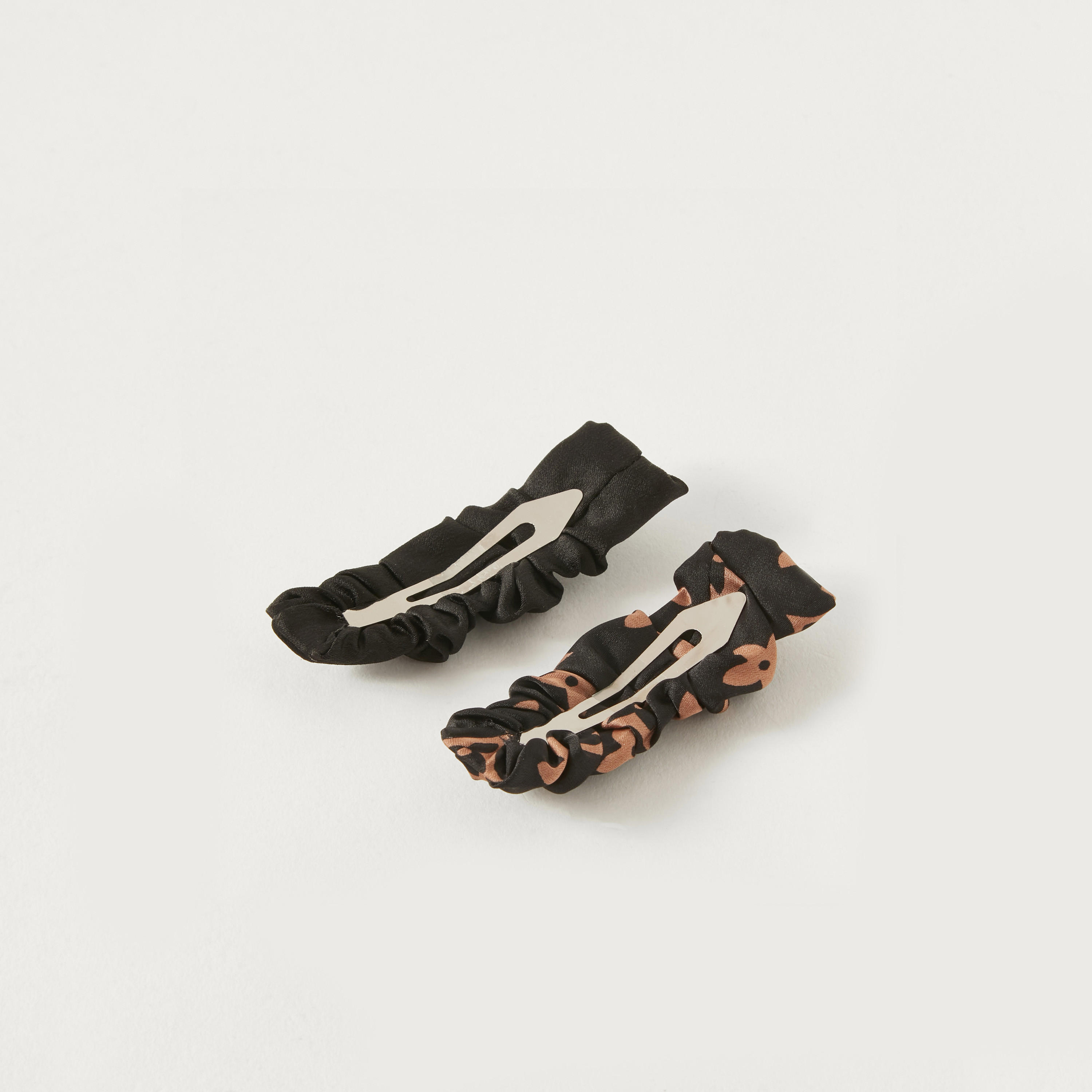Ruched Fabric Detail Hair Clip - Set of 2-women-hairaccessories-clips-image-2