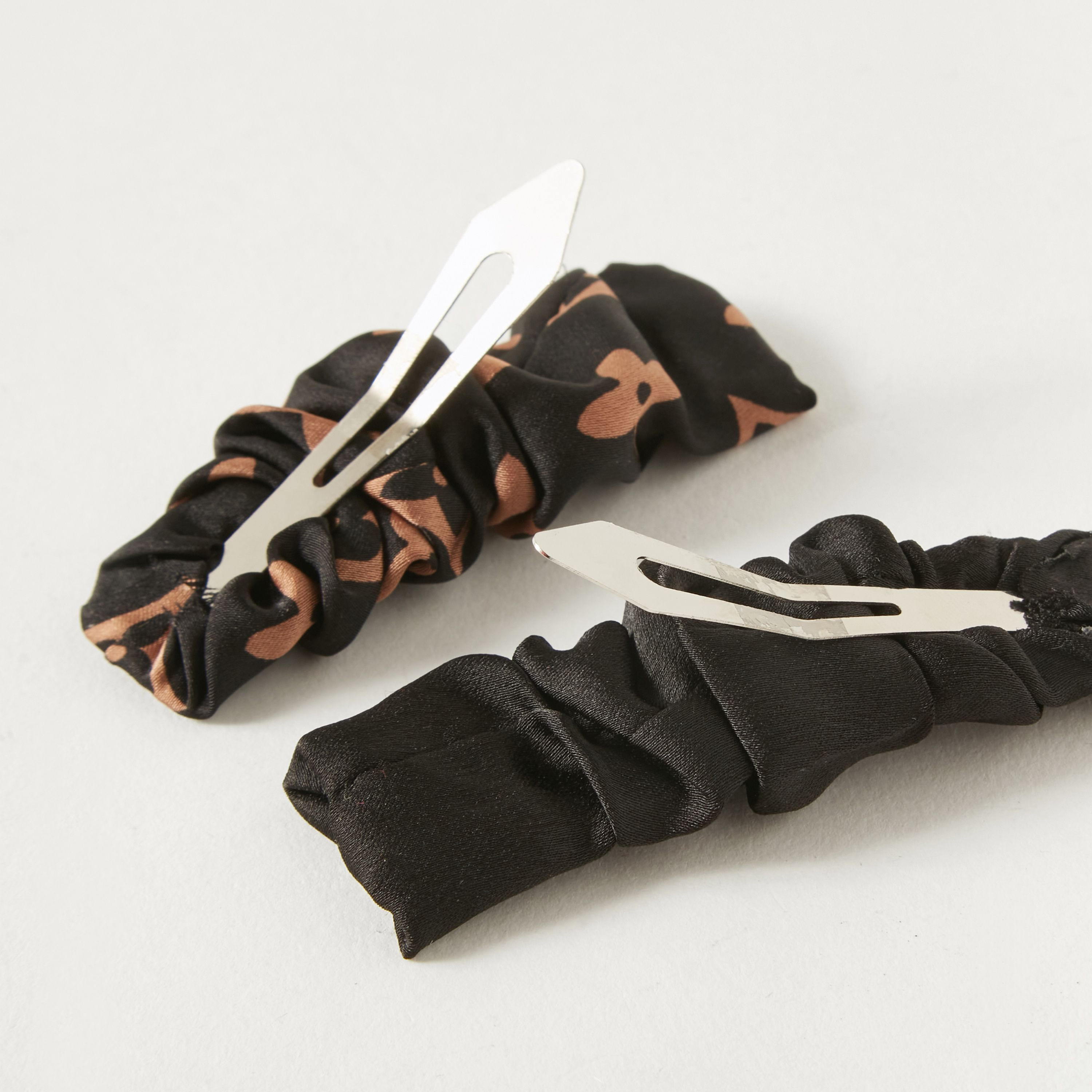 Ruched Fabric Detail Hair Clip - Set of 2-women-hairaccessories-clips-image-3