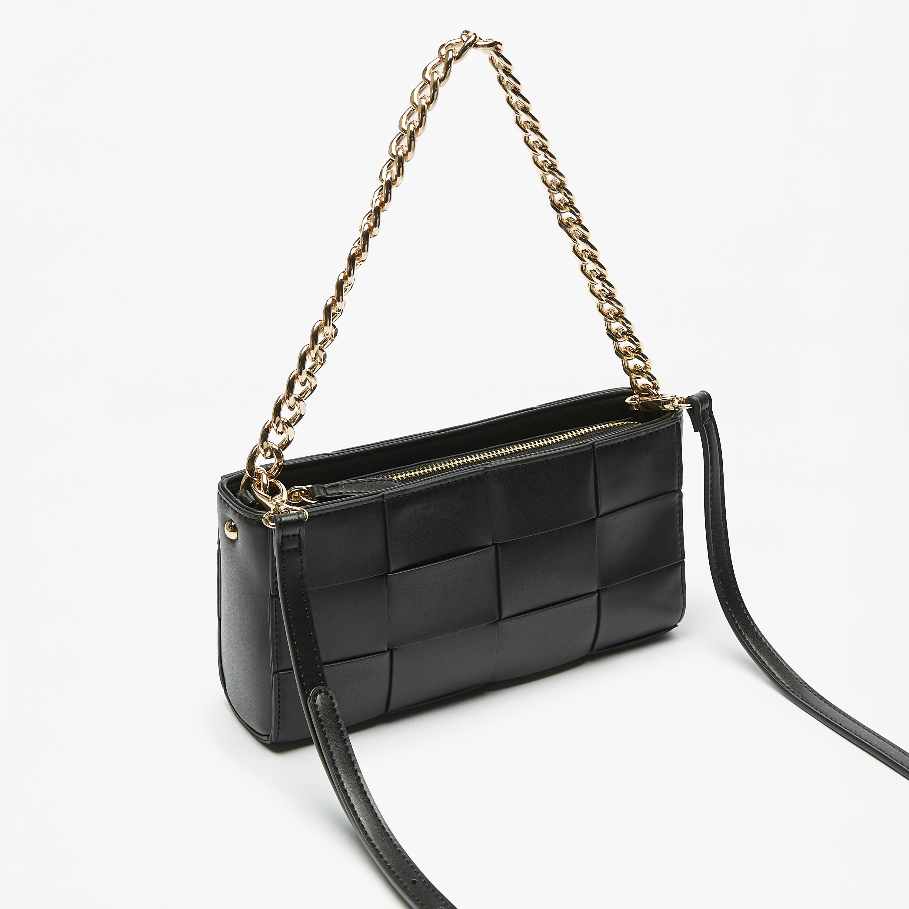 Celeste Weave Textured Shoulder Bag with Chain Strap-women-bagsandwallets-handbags-image-3