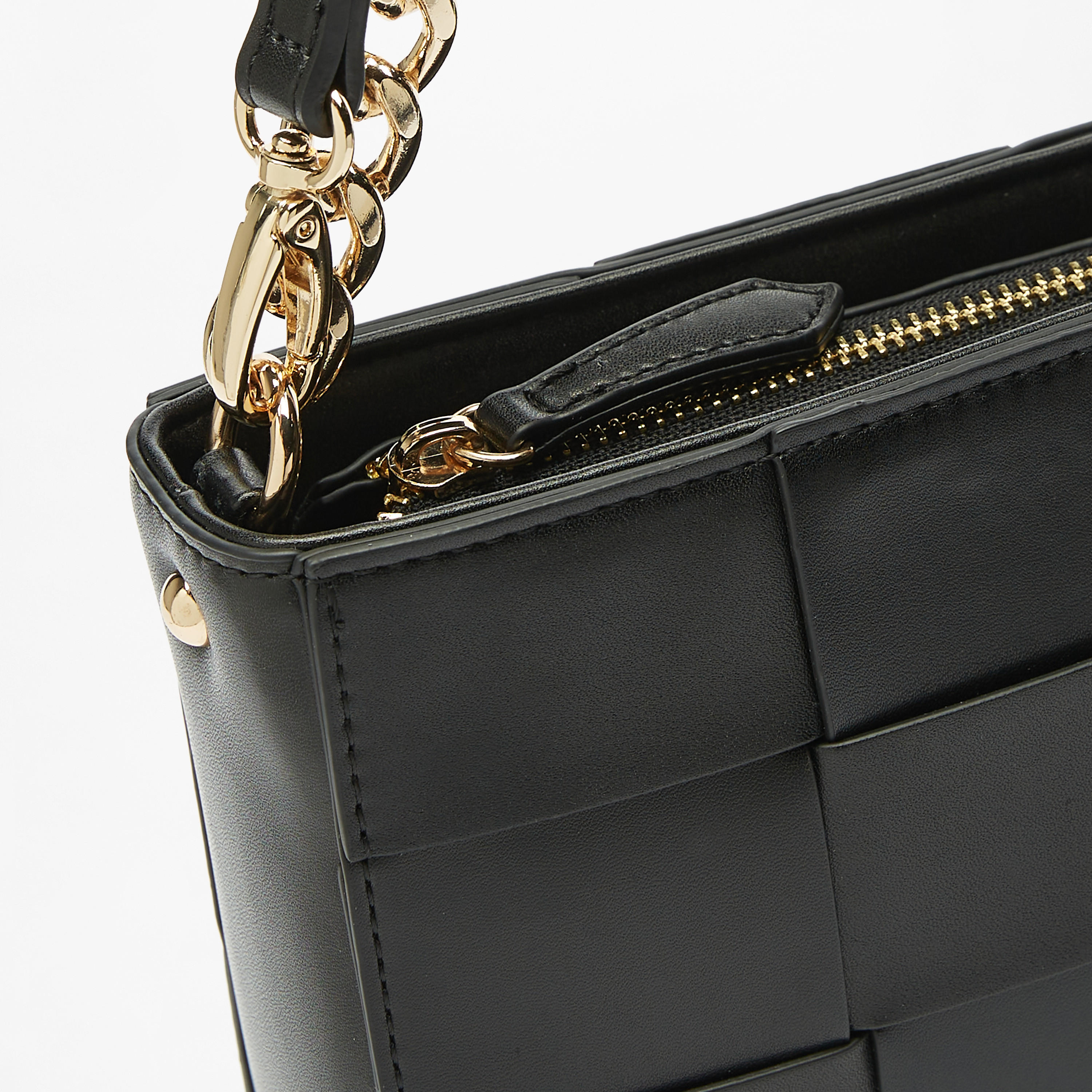 Celeste Weave Textured Shoulder Bag with Chain Strap-women-bagsandwallets-handbags-image-4