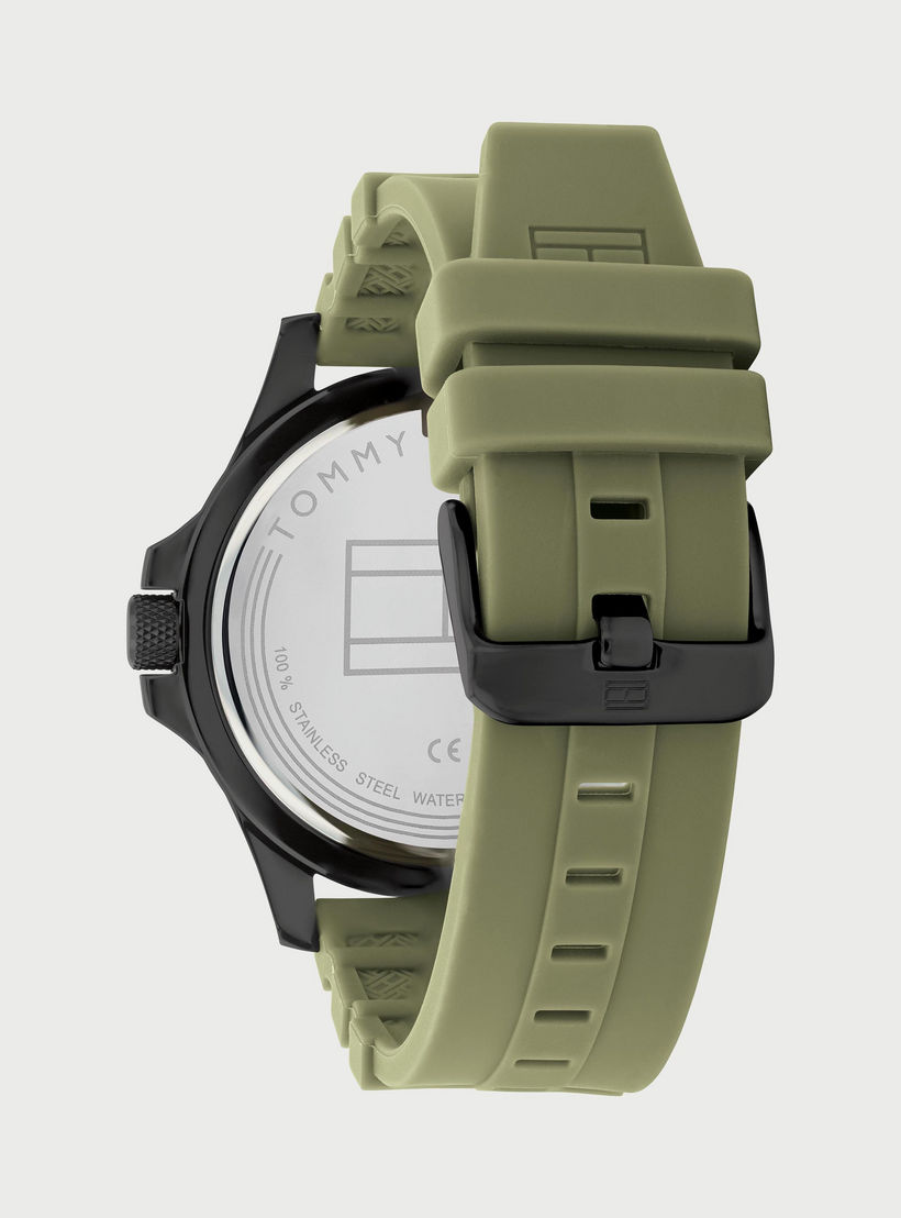 Tommy Hilfiger Men's 46 MM Green Analog Silicone Strap Watch -1791992-men-watchesandjewellery-watches-image-3