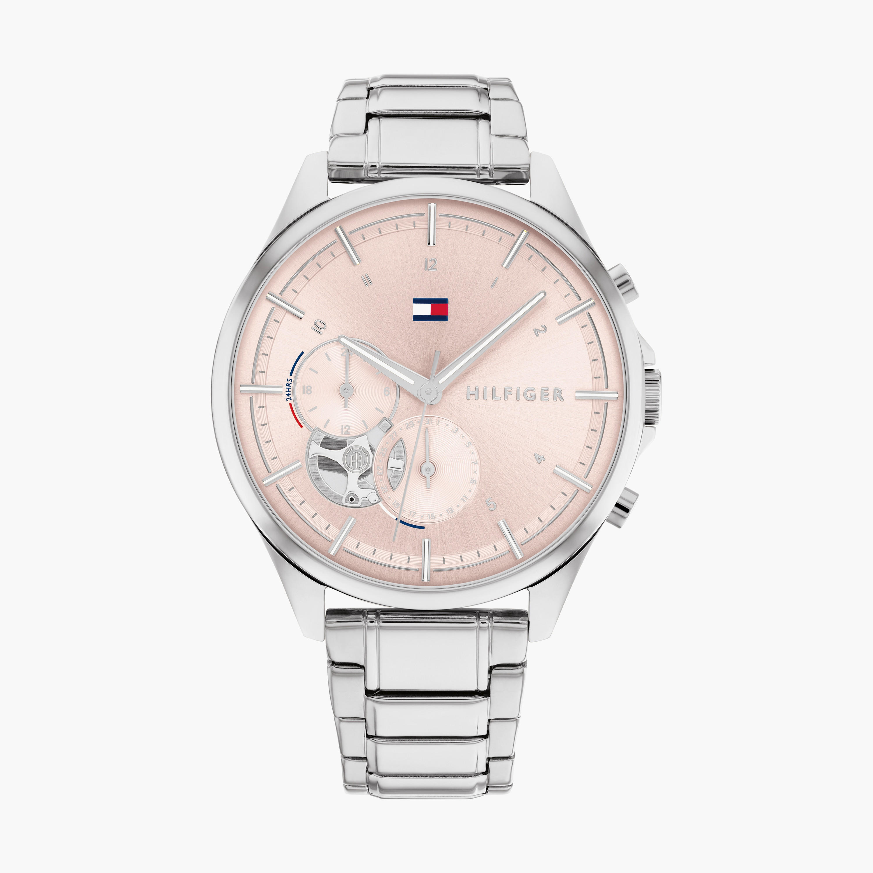 ساعة يد 38 للنساء ملم كرونوغراف فضي بسوار ستانلس ستيل تومي هيلفيغر 1782414-women-watchesandjewellery-watches-image-1