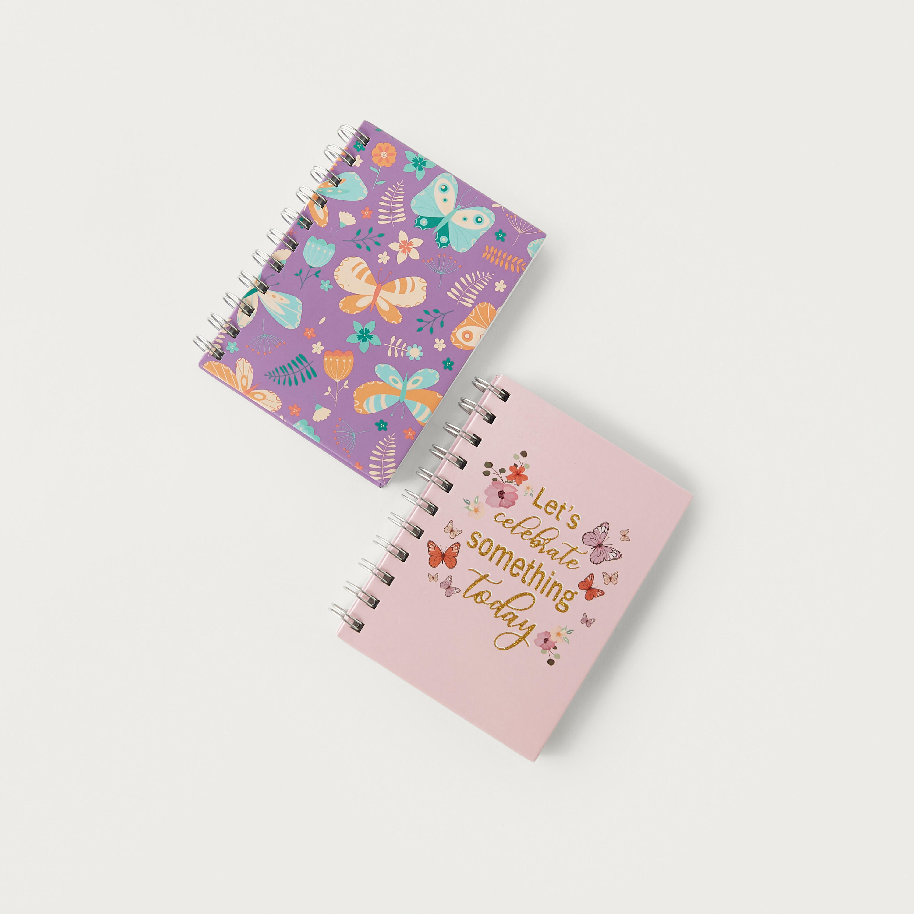 GLOO Printed Spiral Bound Ruled A6 Notebook - Set of 2-school-stationery-notebooks-image-1