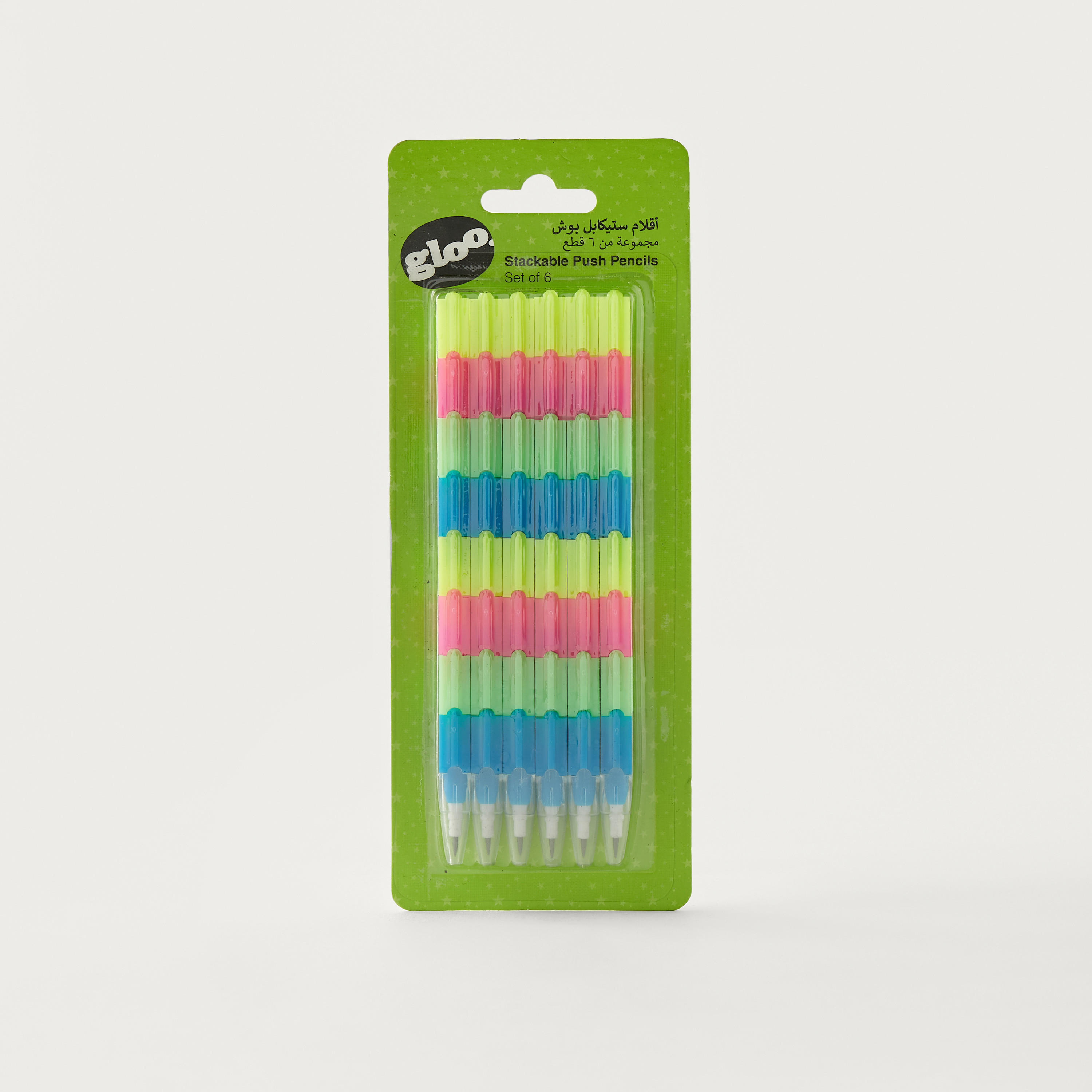 GLOO Stackable Push Pencil - Set of 6-school-stationery-pensandpencils-image-1