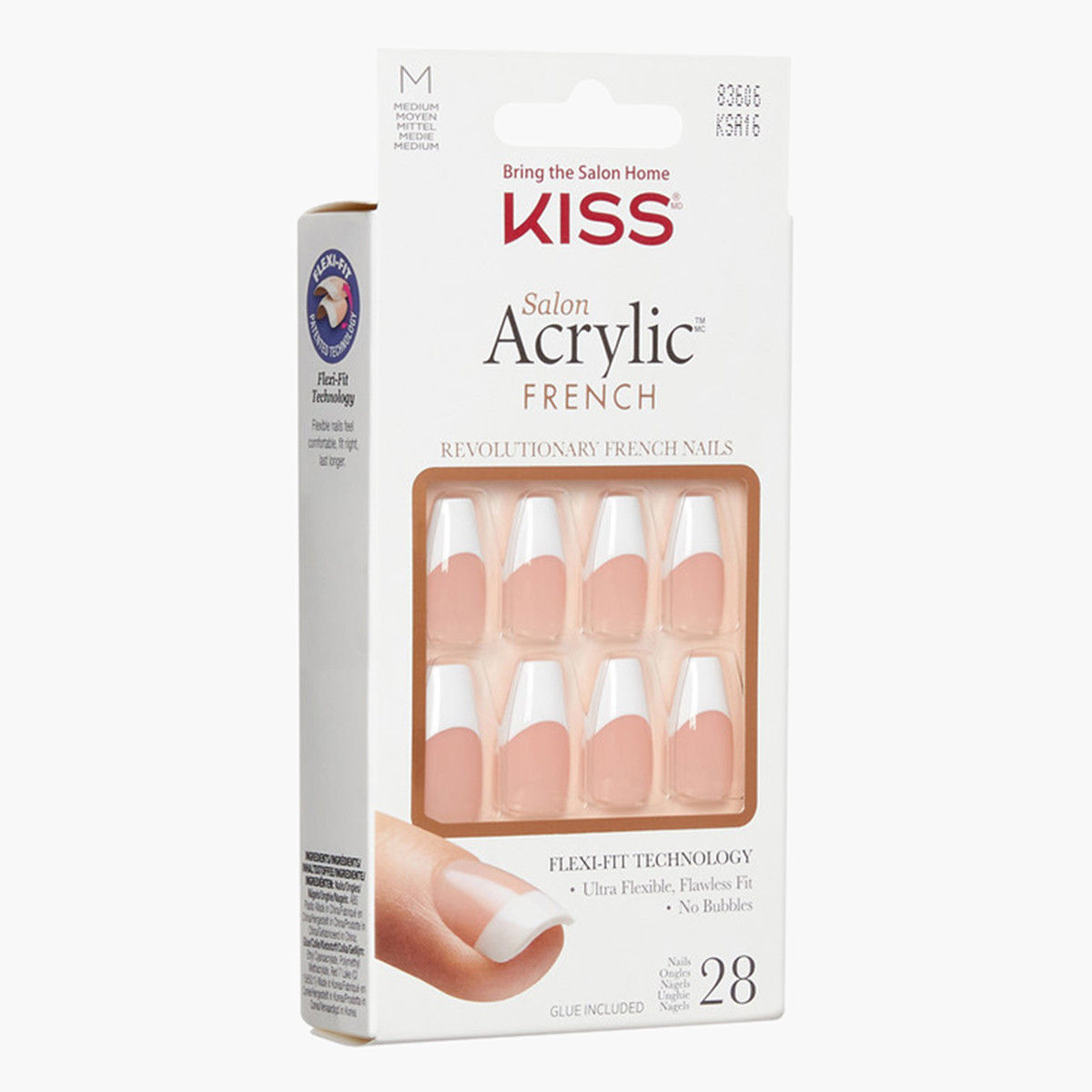 Kiss Cosmetics Salon Acrylic French Manicure Nail Set-beautyandpersonalcare-makeup-nails-artificialnails-image-2