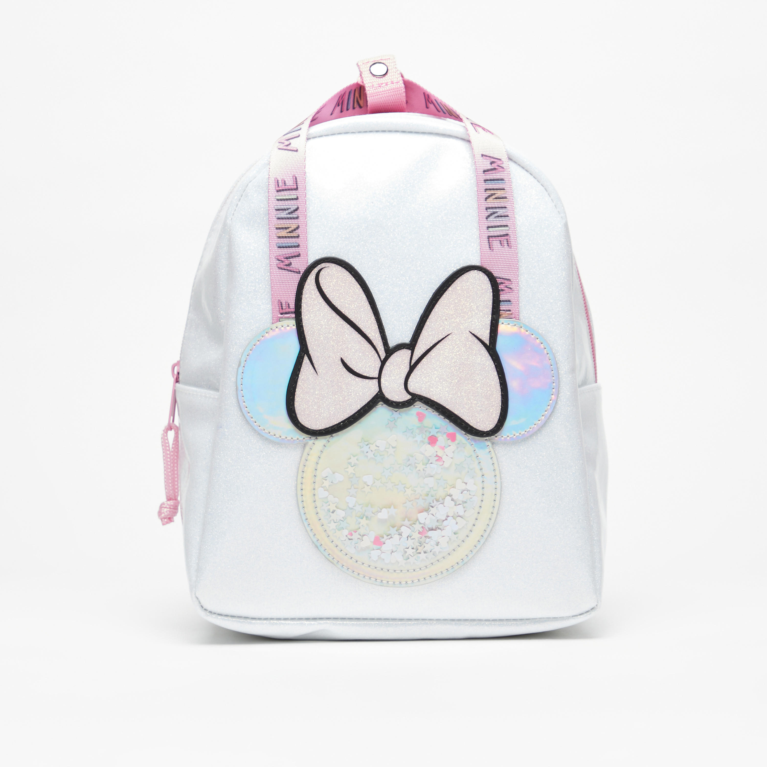 Disney Minnie Mouse Glittered Backpack with Applique Detail-school-bagsandbackpacks-backpacks-image-1