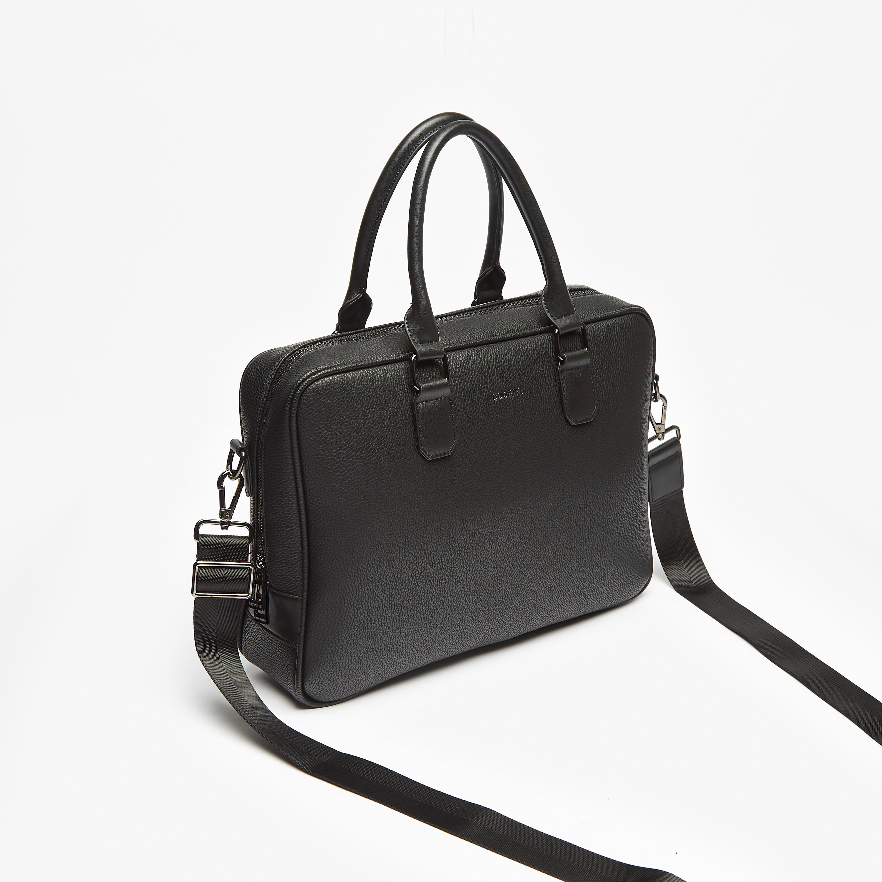 شنطة لابتوب بارزة الملمس بمقابض مزدوجة وسحاب إغلاق من دوتشيني-men-bags-image-2